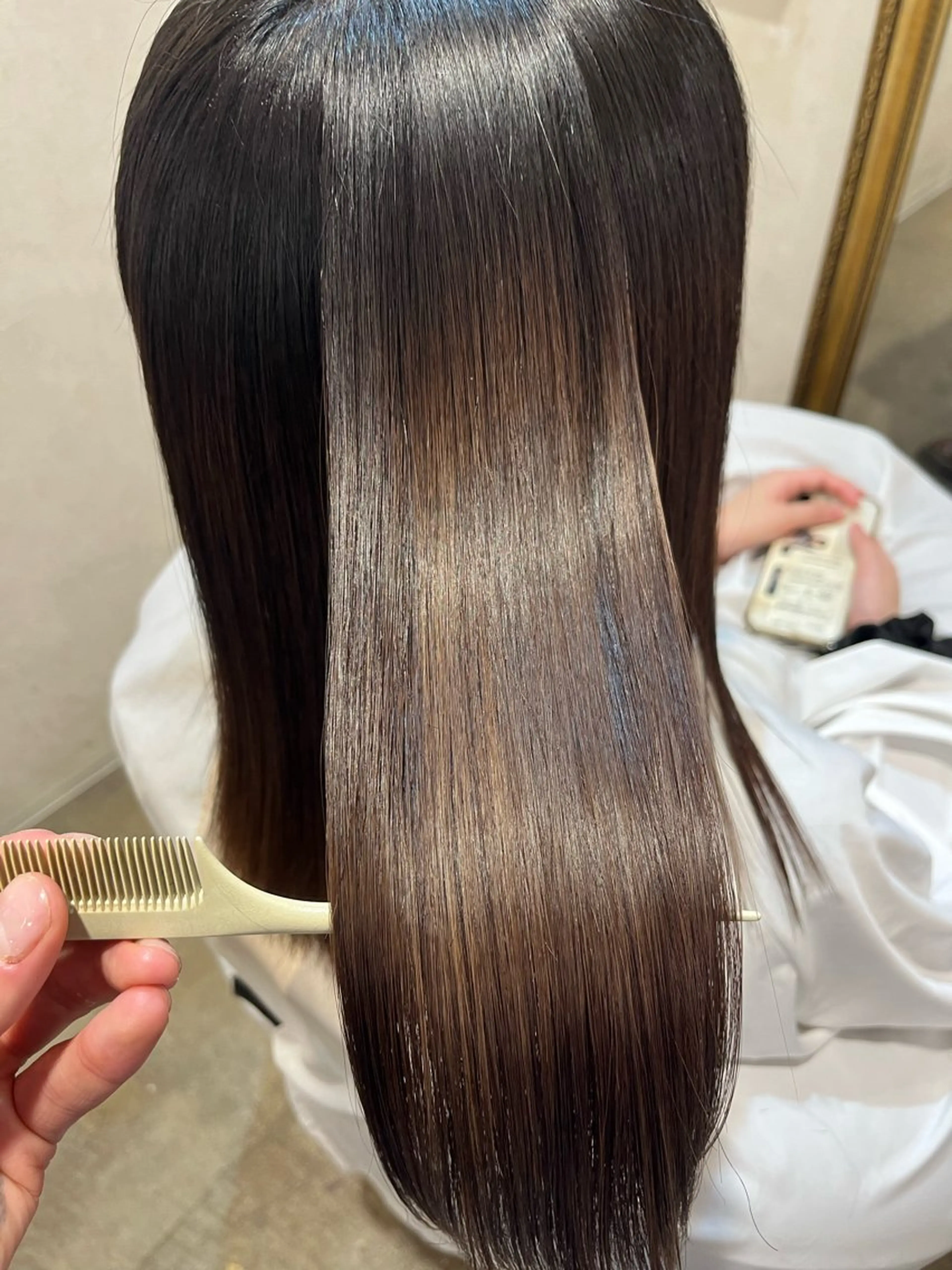 【髪質リセット】カット+縮毛矯正+TOKIO艶TR⭐︎朝がラクストレート⭐︎の写真