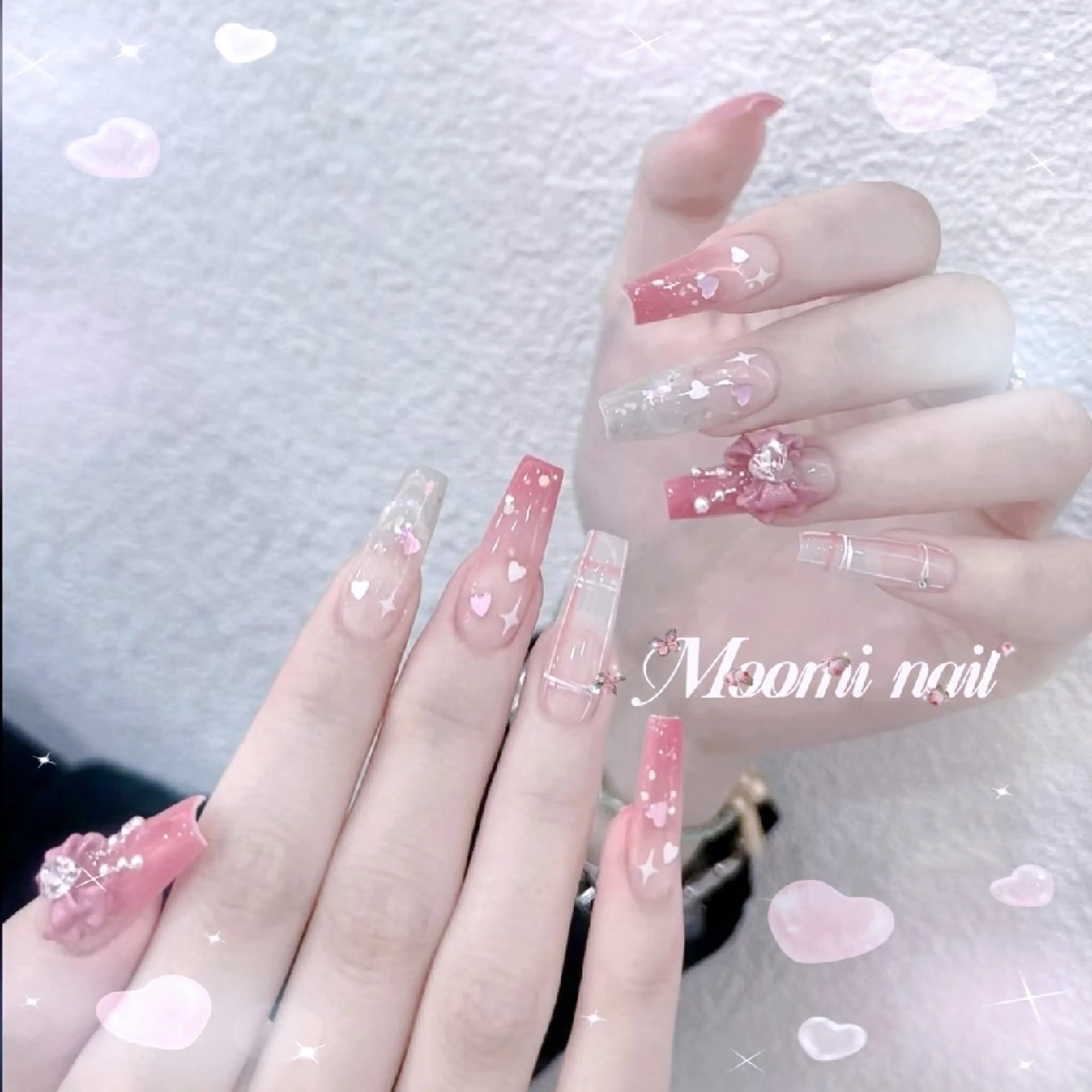 ネイル アートネイル 成人式 長さ出し フットネイル フレンチネイル moomi nail スカルプ専門のネイルデザイン