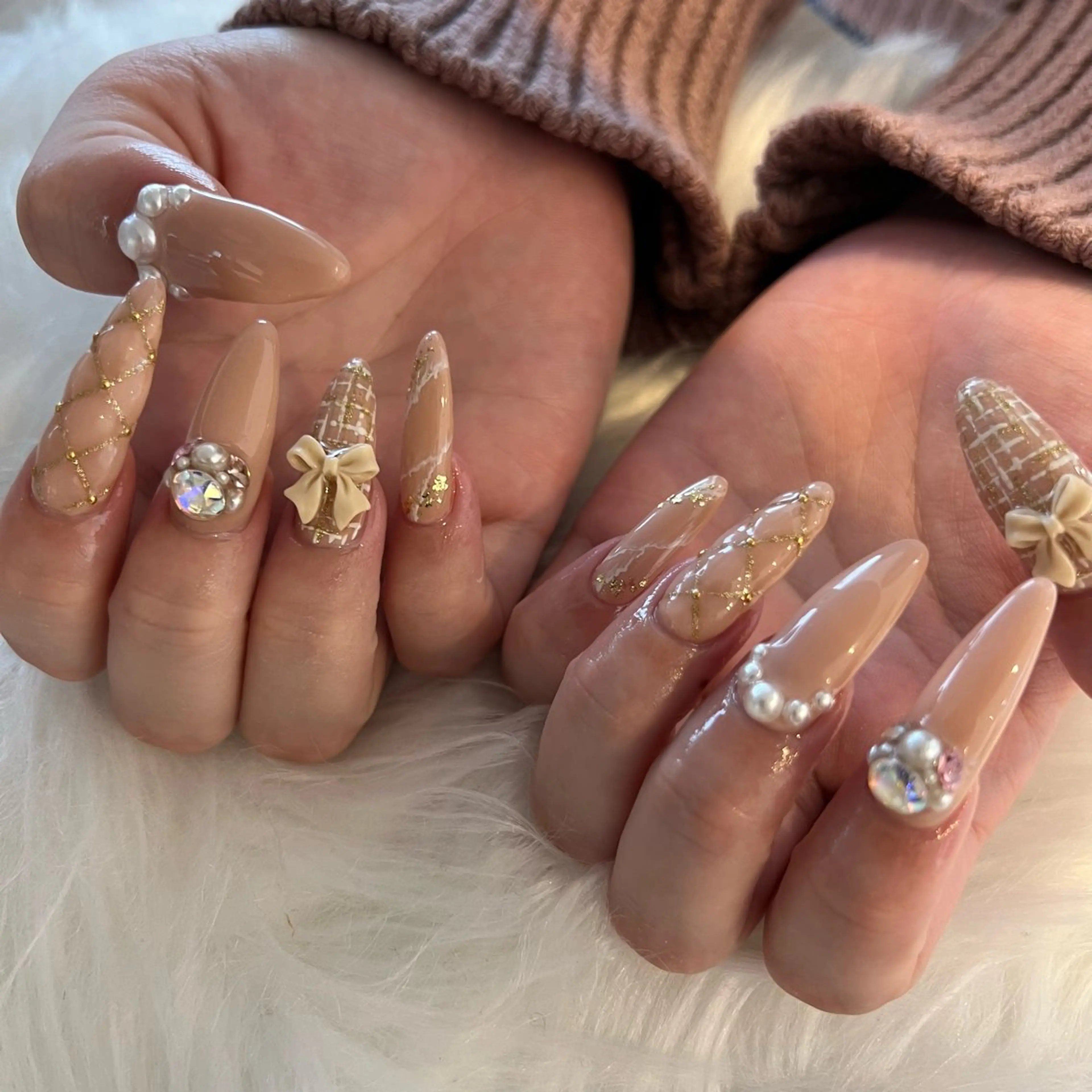 ネイル ツイードネイル ✨絶対に褒められる 店長"Momonaのネイルデザイン