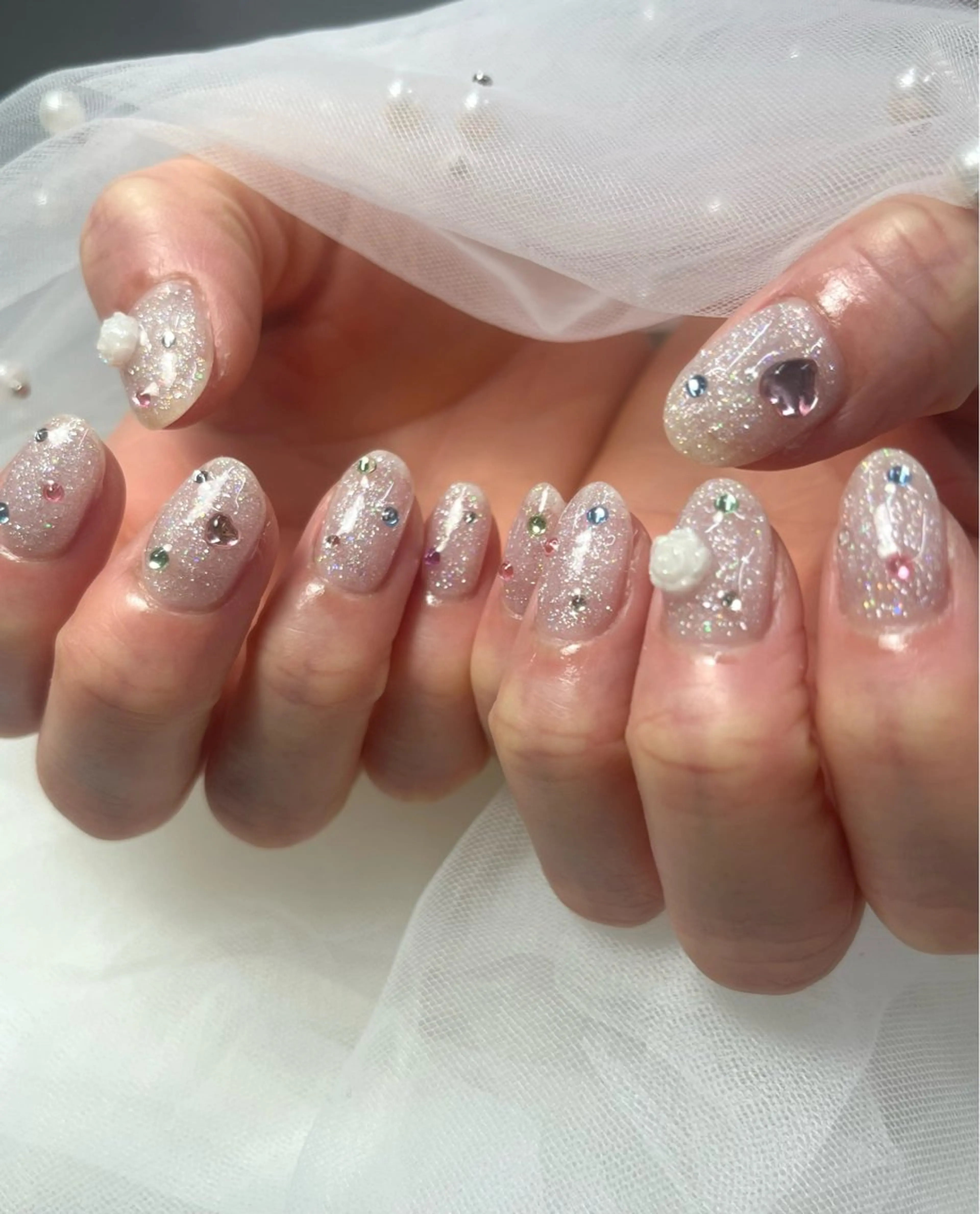 ネイル 韓国ネイル ラメ(グリッター) ワンカラーネイル ワンホンネイル ハンドネイル ToliyDeliy Mayuのネイルデザイン