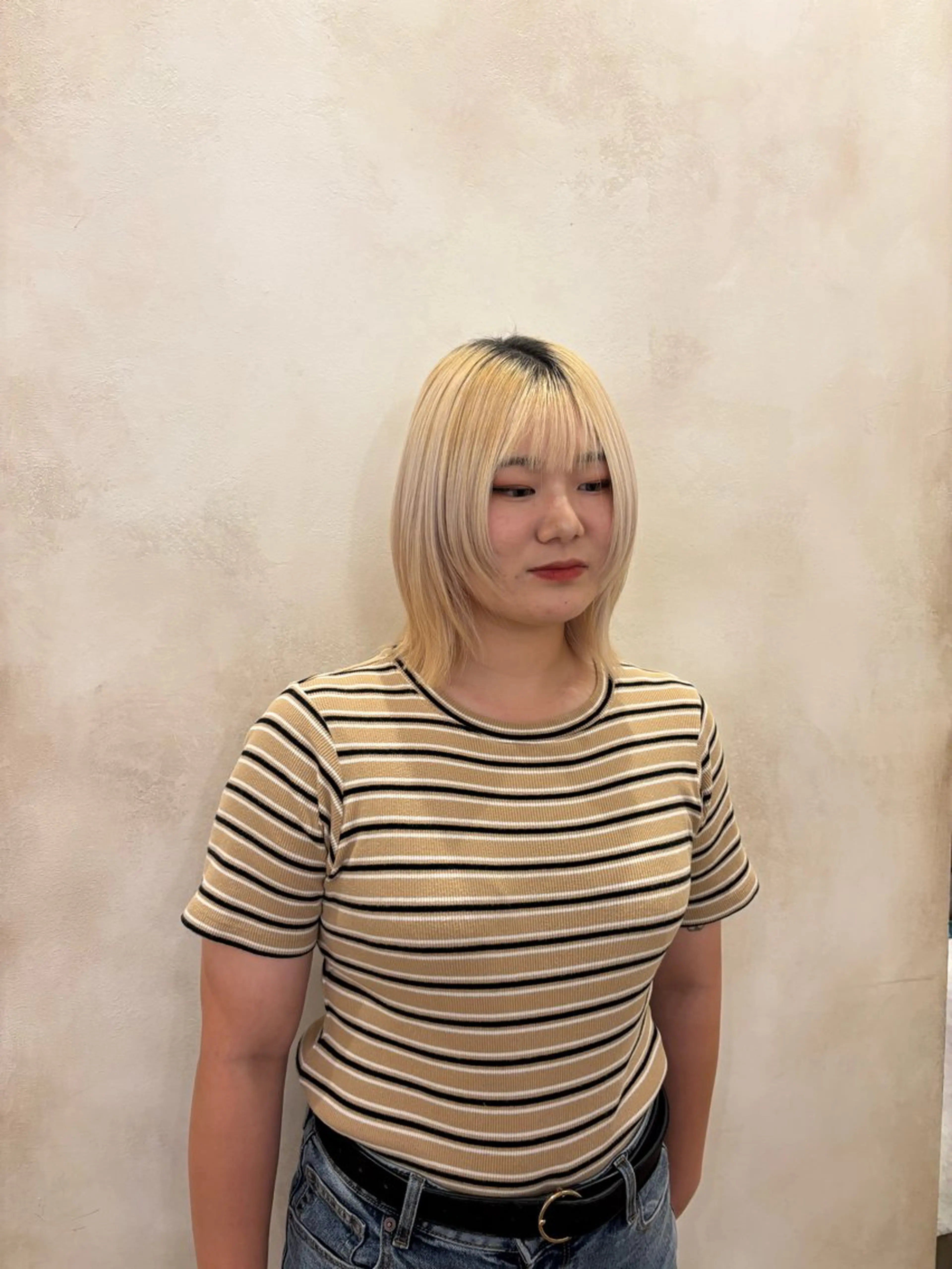 ミディアム 顔まわりレイヤー レイヤーカット 和泉市/mahae/ 齋藤のヘアスタイル