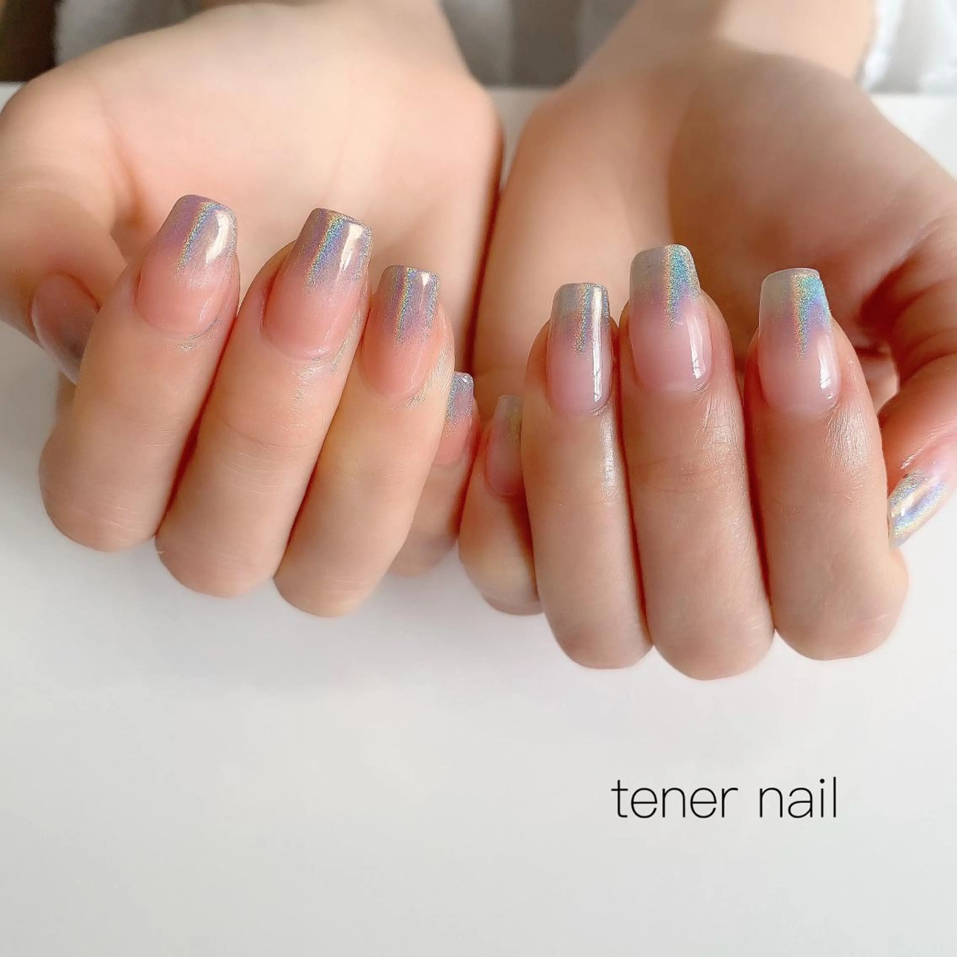ネイル グラデーション スクエアネイル テネルネイル tener nailのネイルデザイン