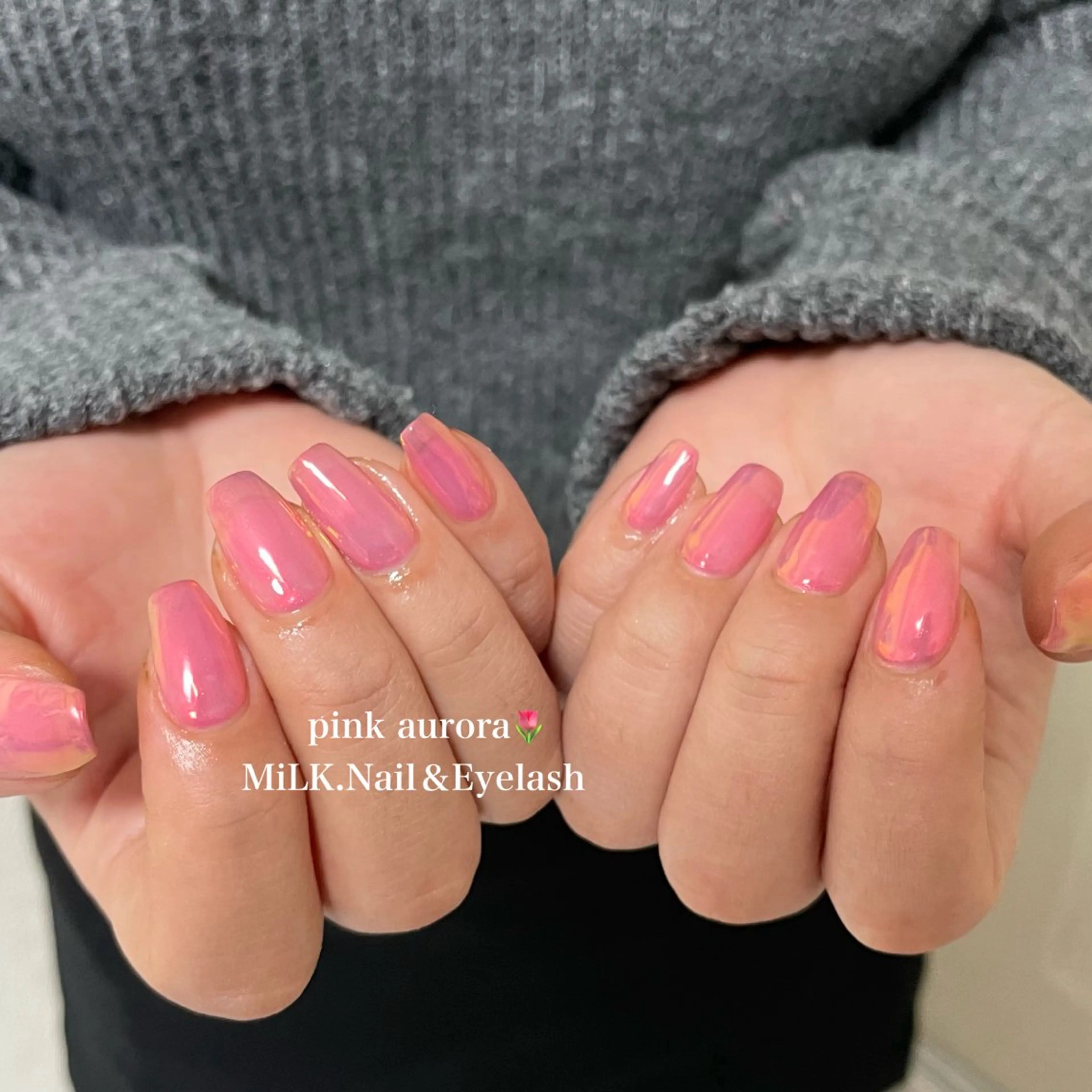 ネイル ミラーネイル ハンドネイル MiLK. wakaのマツエク・マツパデザイン