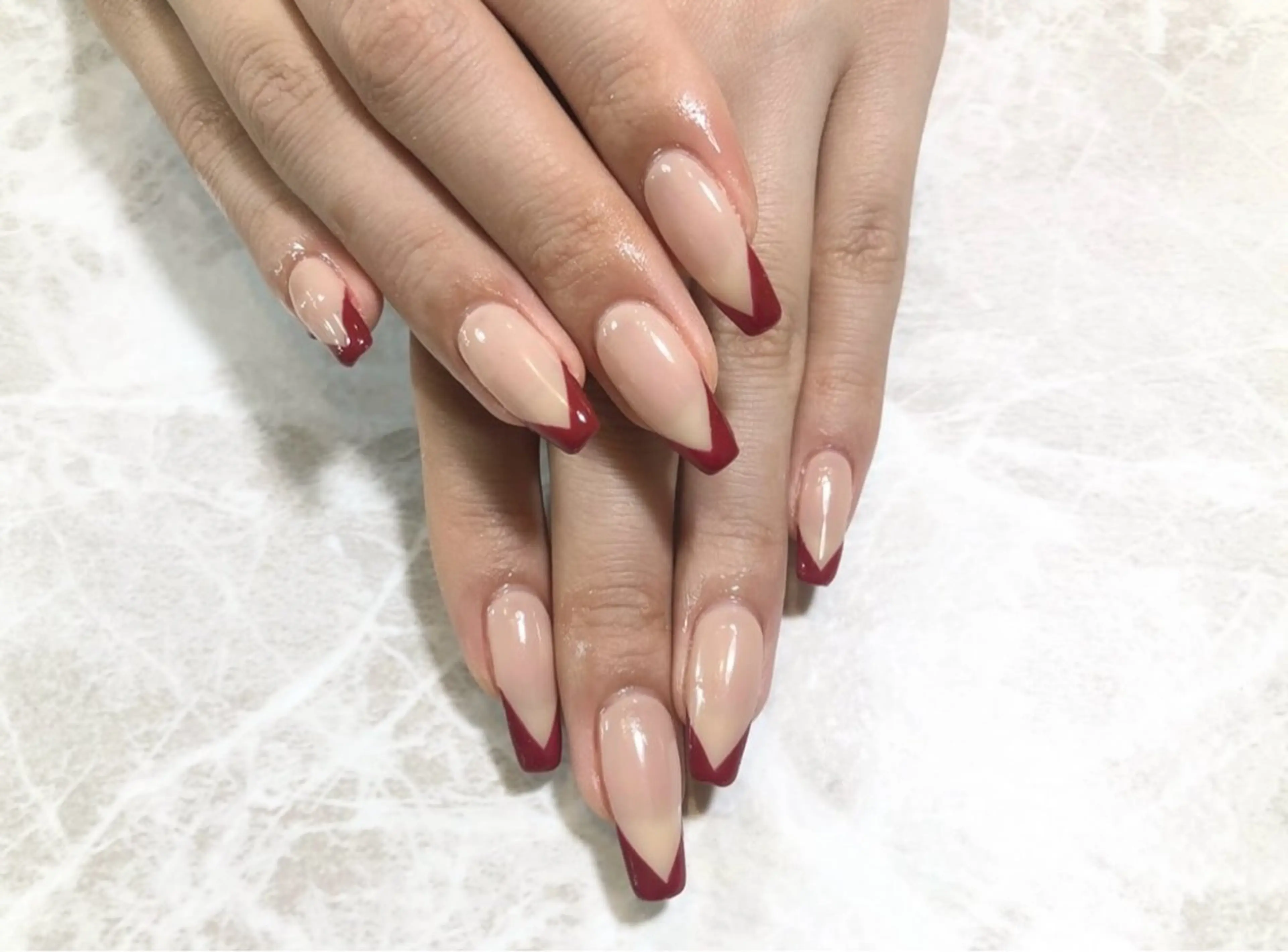 ネイル フレンチネイル ロングネイル スクエアネイル Alococo nail🎀miyuのネイルデザイン