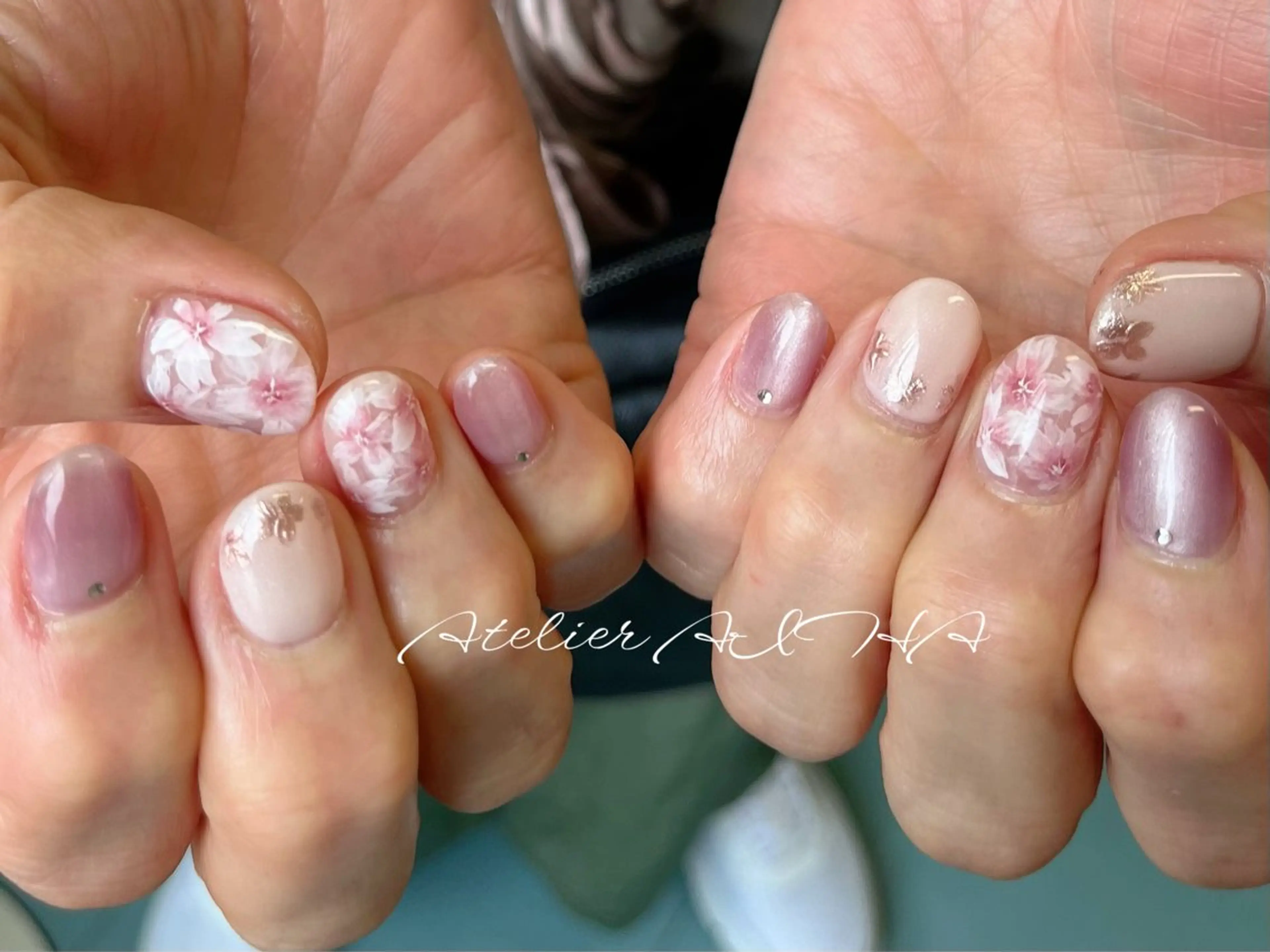 ミディアム ハンドネイル ハンドケア アトリエAIHA★ フィルイン推奨サロンのネイルデザイン