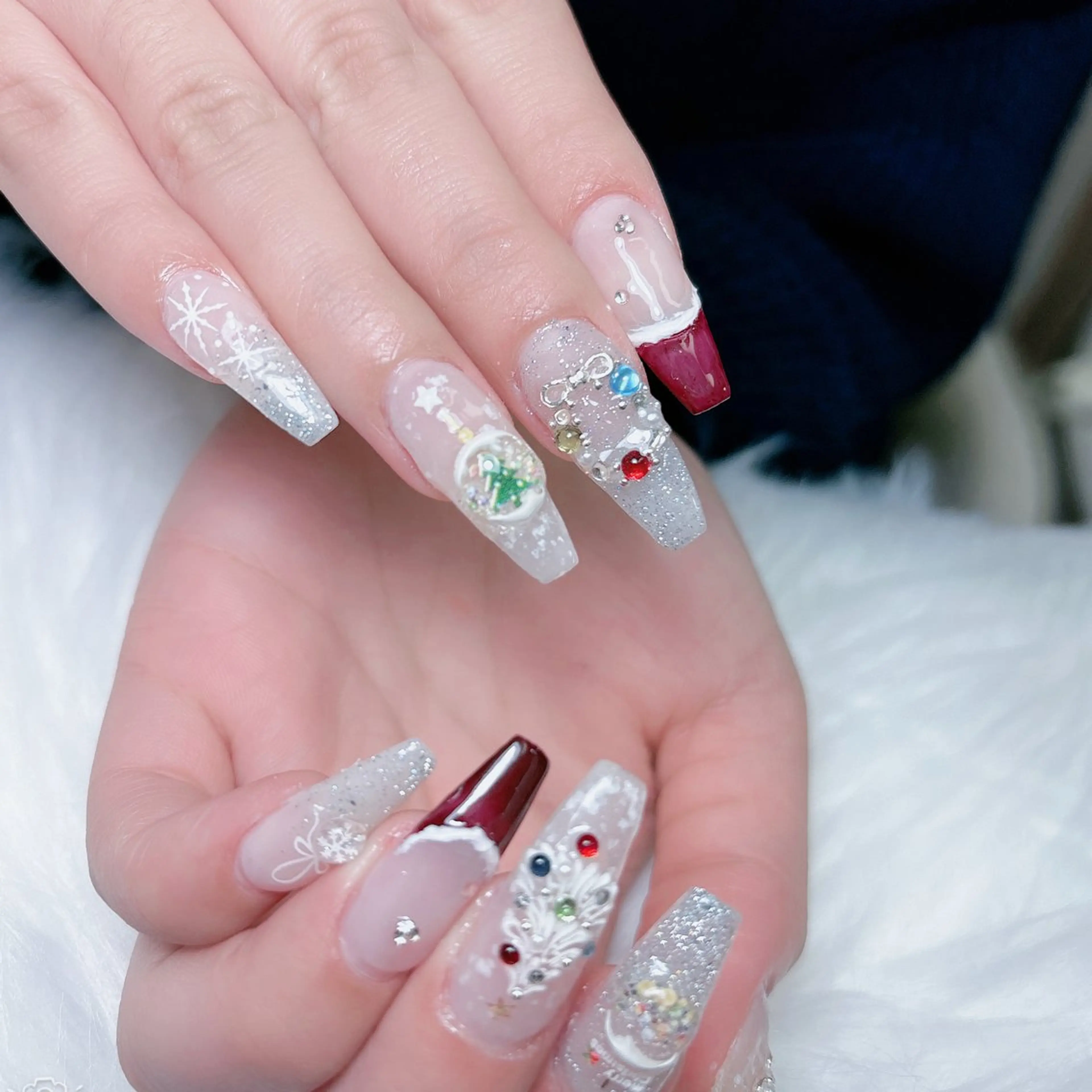 ネイル 成人式 ジェルネイル ロングネイル マグネットネイル ミディアムネイル ハンドネイル MoMoA Nail ネイル長さ出し専門店のネイルデザイン