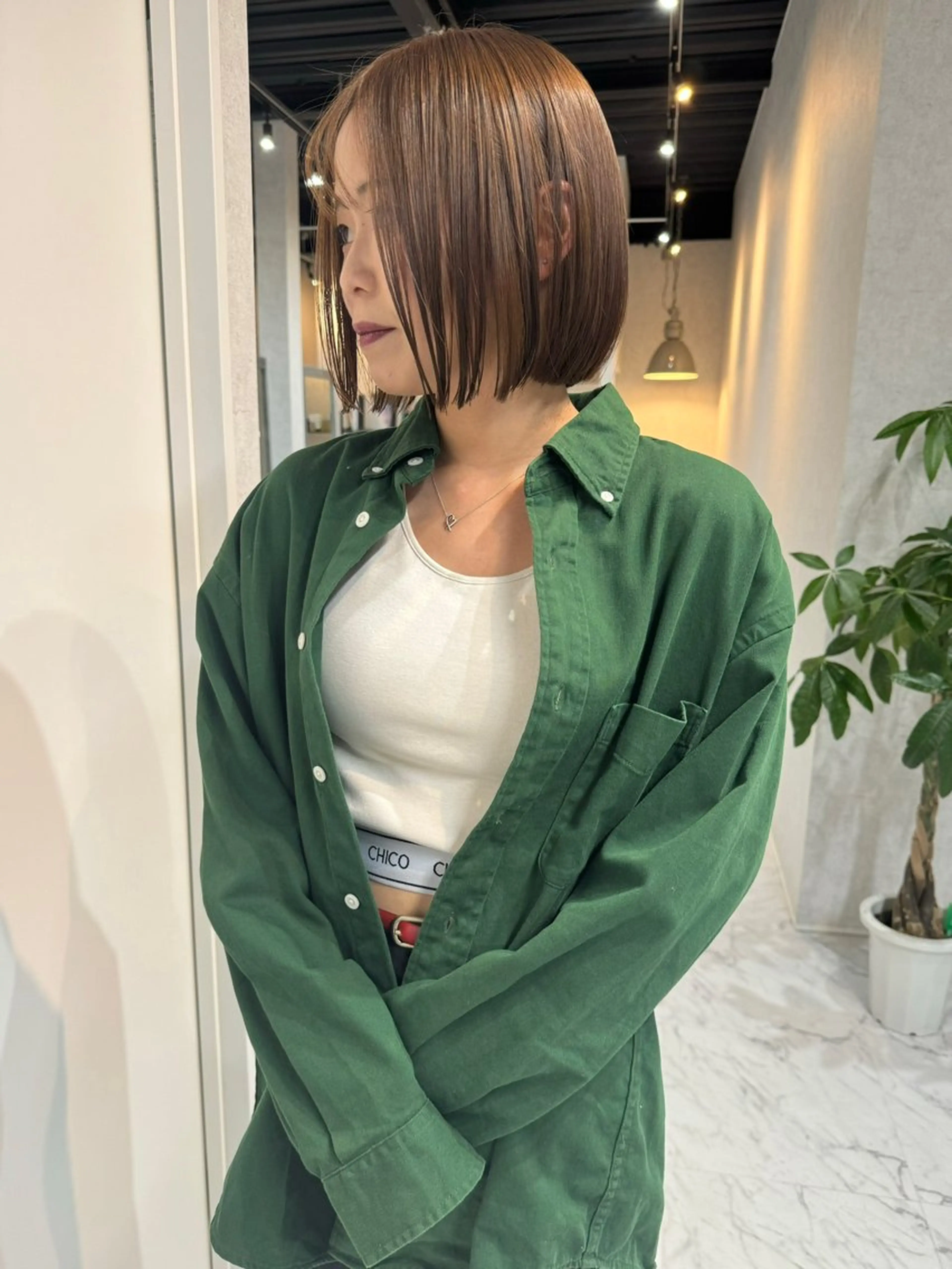 ショート カラー ヘアアレンジ ショートボブ バレイヤージュ ブリーチ ケアブリーチ デザインカラー アンドウ ユウ/ レイヤーカット/韓国のヘアスタイル