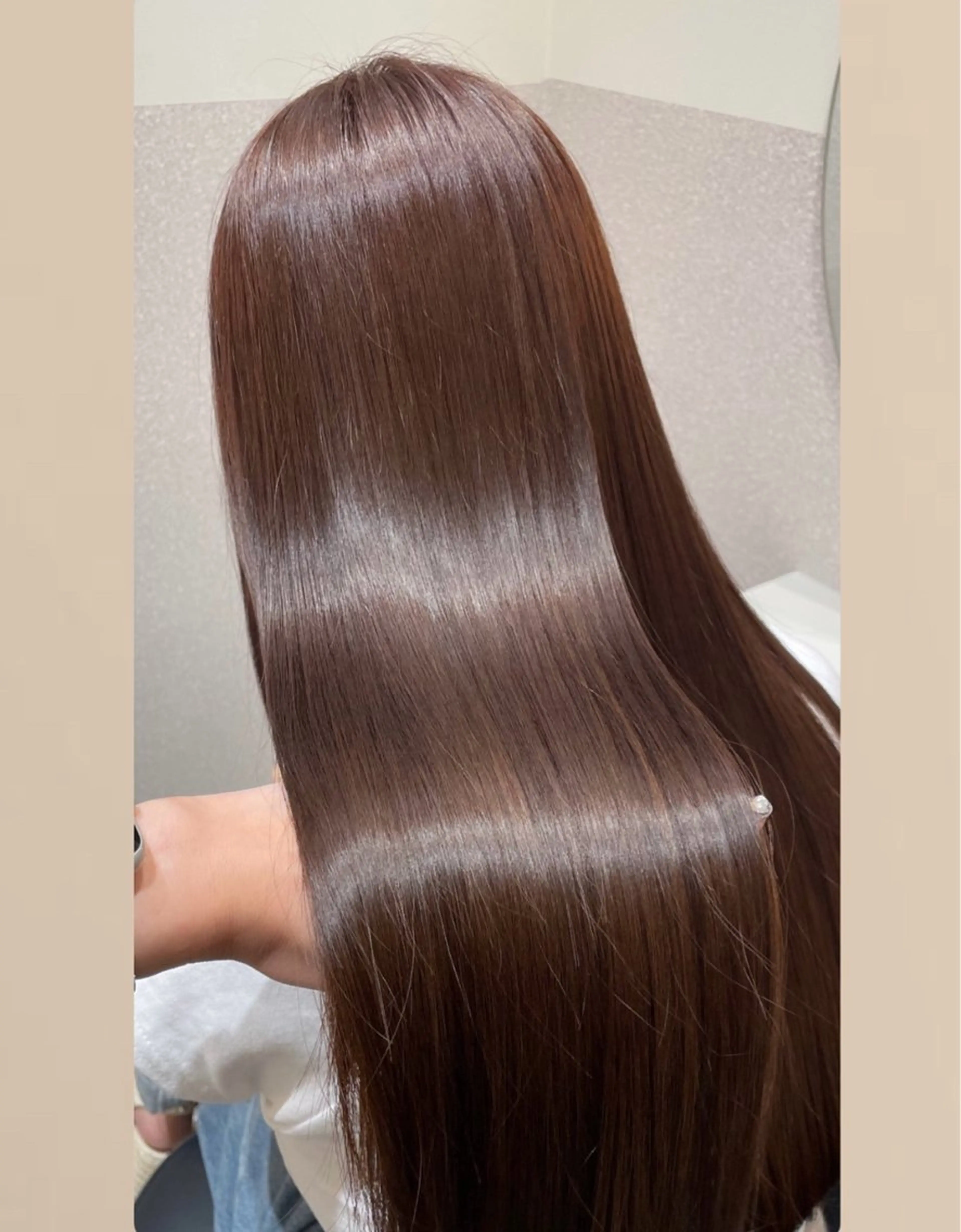 ロング ロングレイヤー ピンクブラウン 顔周りカット 髪質改善 レイヤーカット カット ヘアカラー トリートメント ❤︎︎韓国ヘア❤︎︎ 𝑺𝒉𝒊𝒉𝒐のヘアスタイル