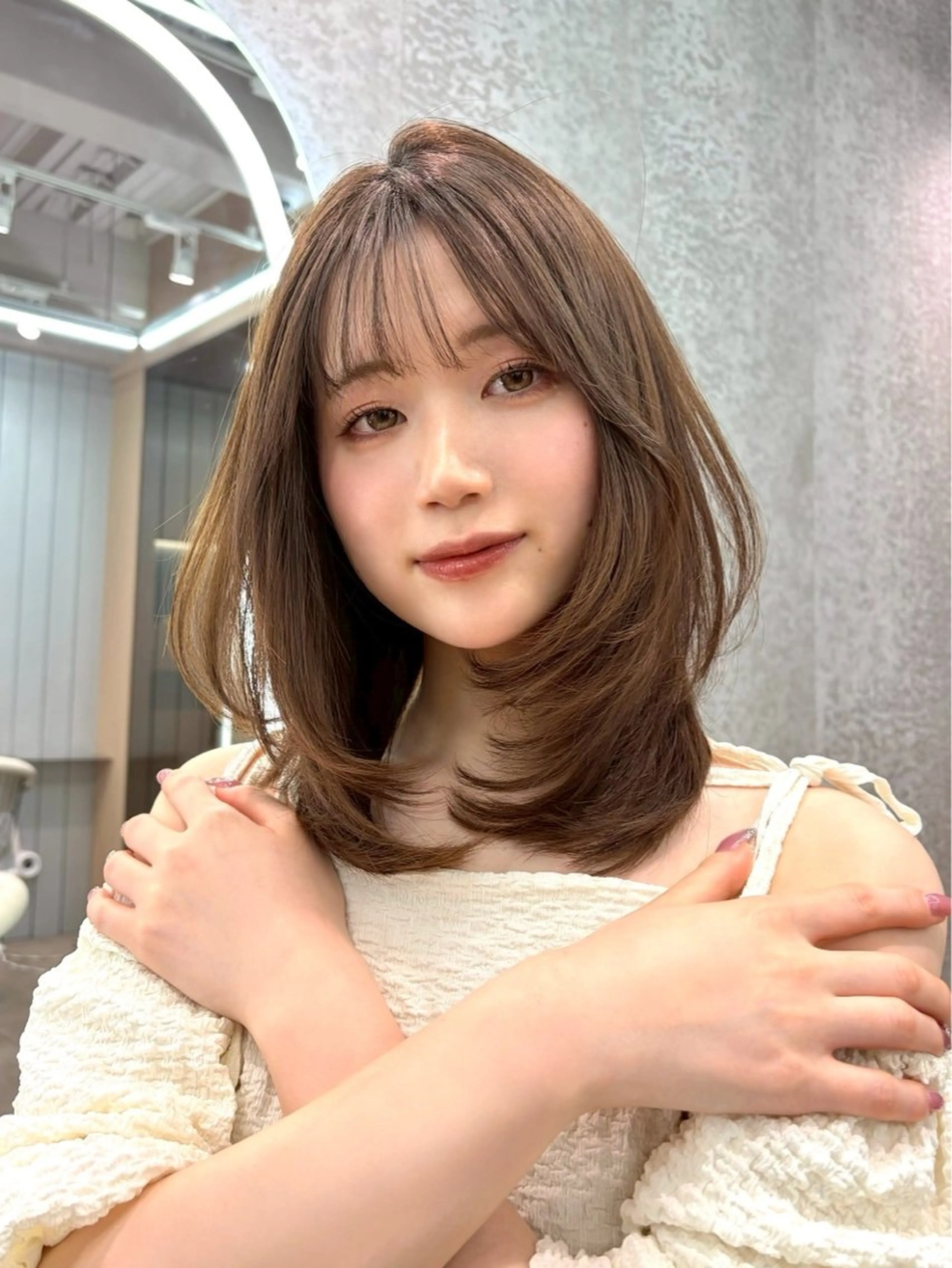 ミディアム 🩵レイヤー/ショー ト/🫧harukaのヘアスタイル