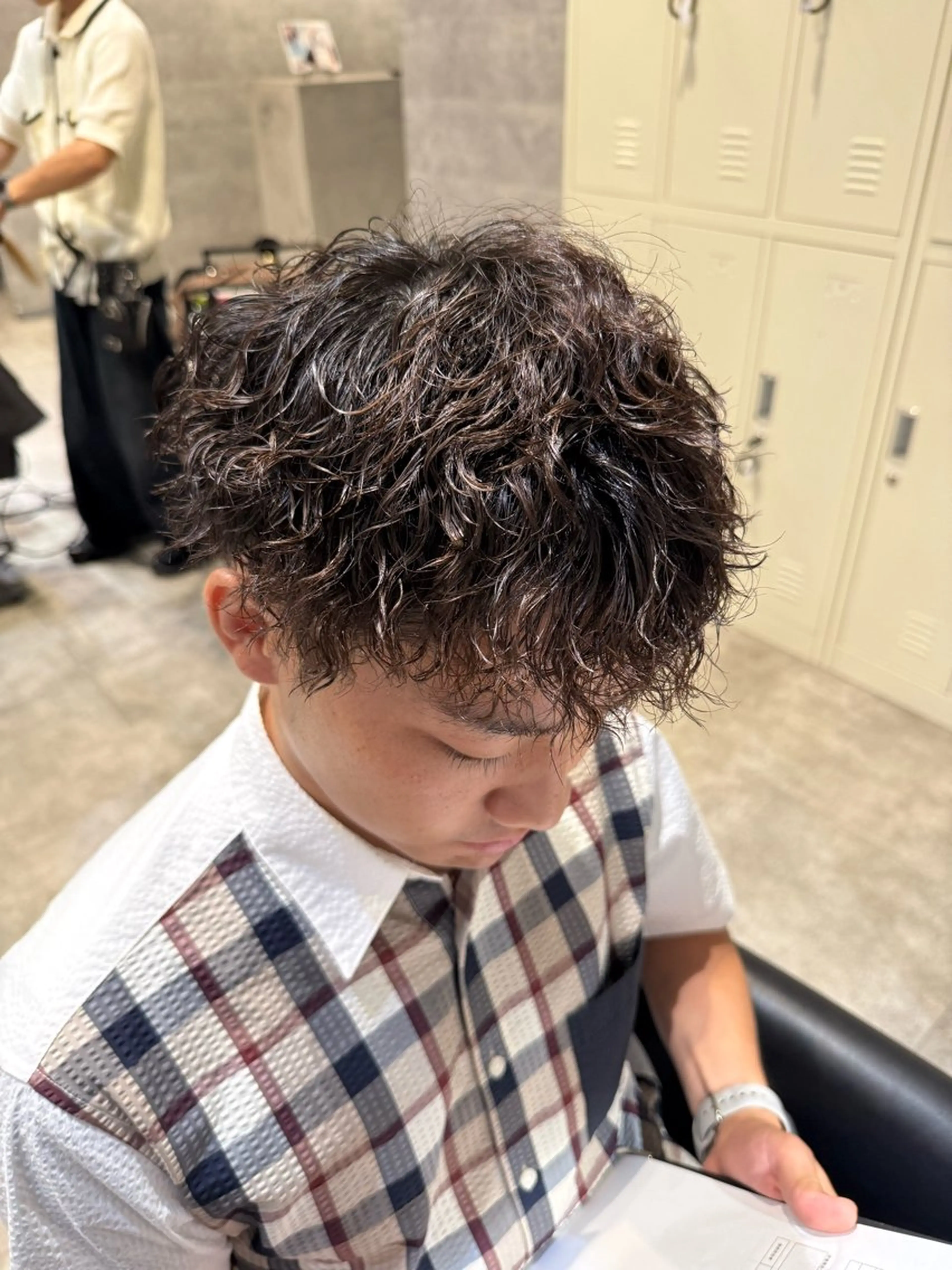 パーマ メンズ カット パーマ ＿WHITE鳳店所属・＿white鳳店/ 牧原彩乃のヘアスタイル