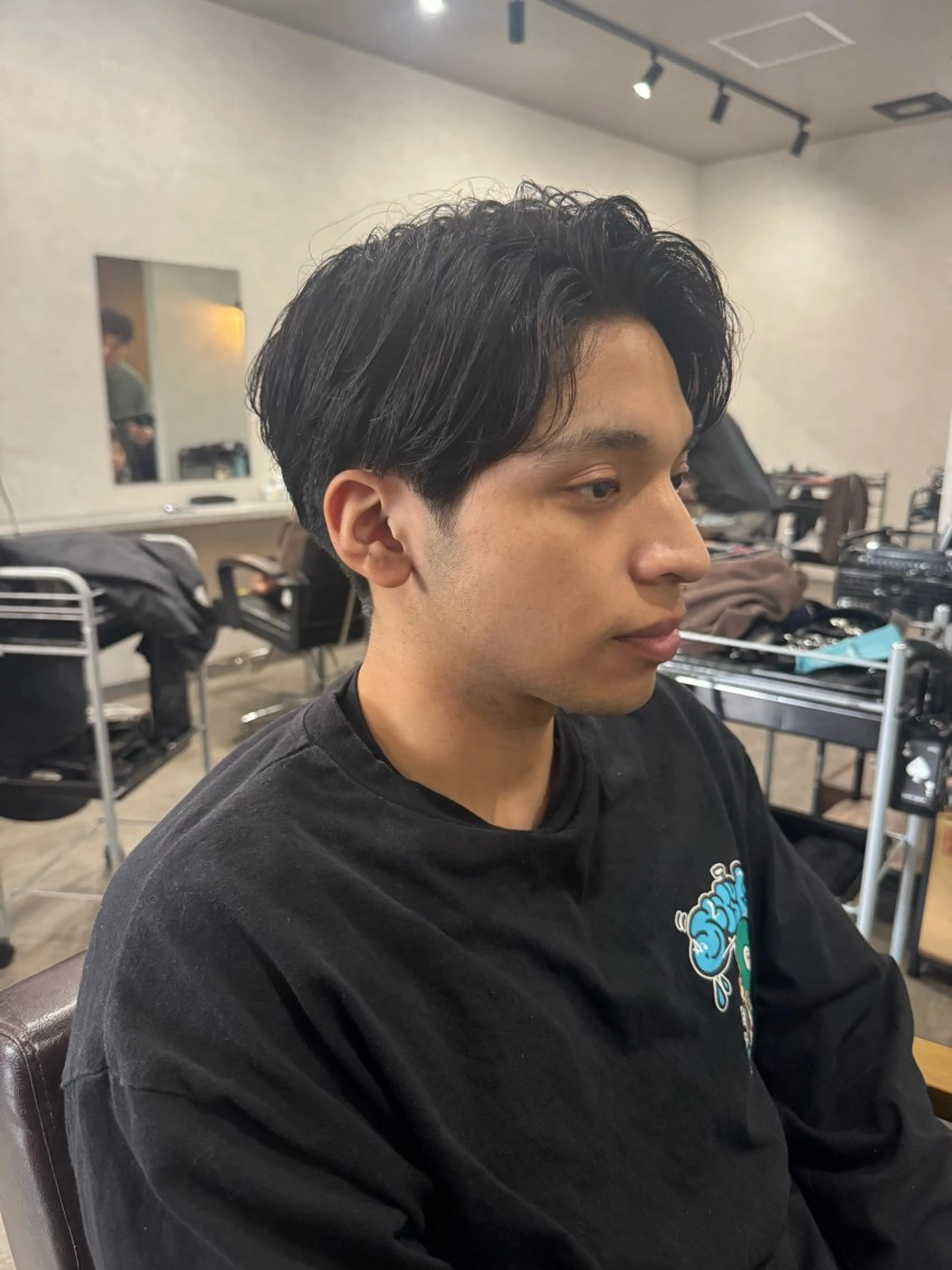 メンズ アップバング カット 鈴木 陸のヘアスタイル