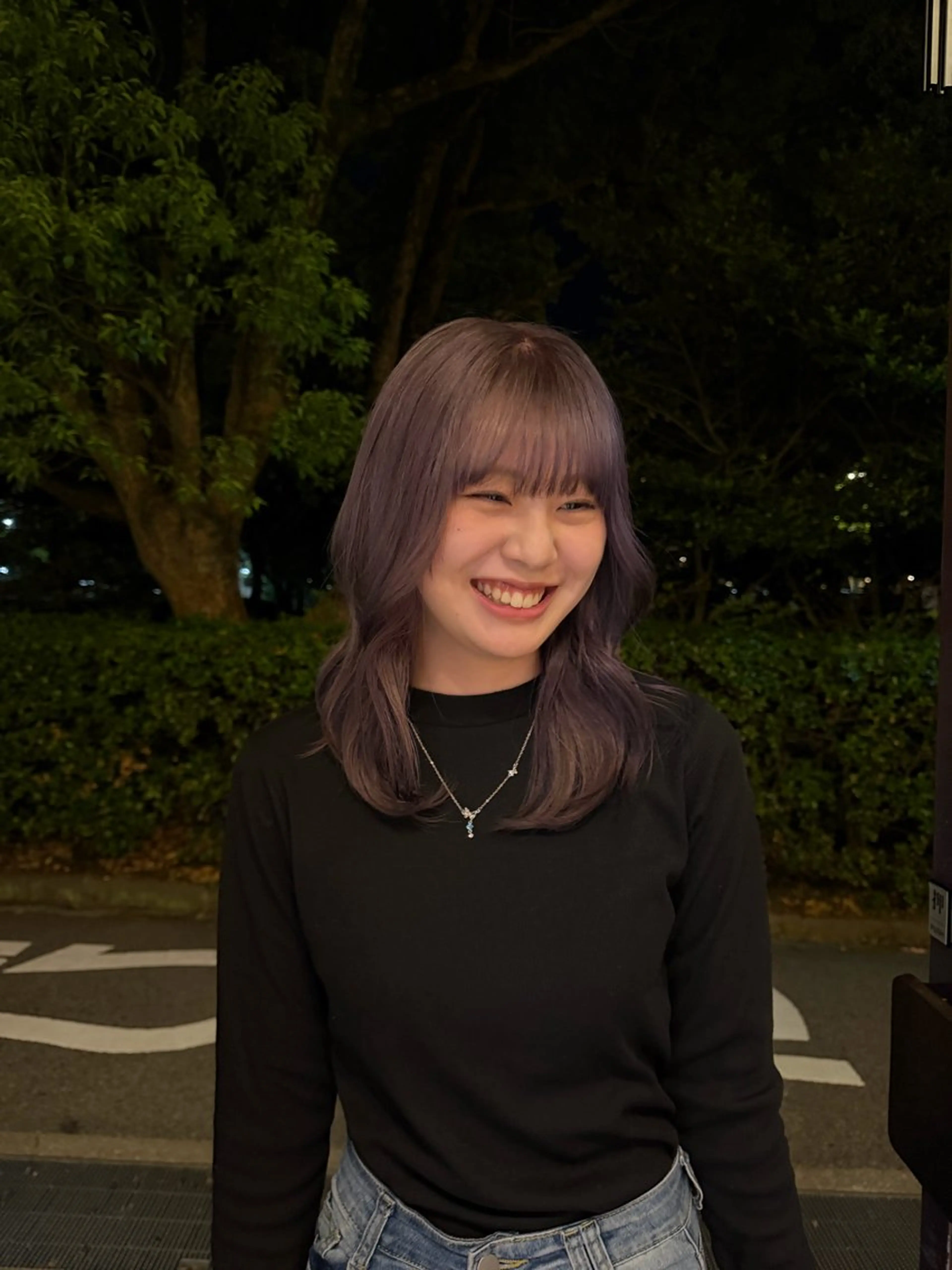 カラー グレージュ ラベンダーカラー ラベンダーグレージュ ラベンダーグレー ヘアカラー YOKE 桃山台 SAKI♩ ܸのヘアスタイル