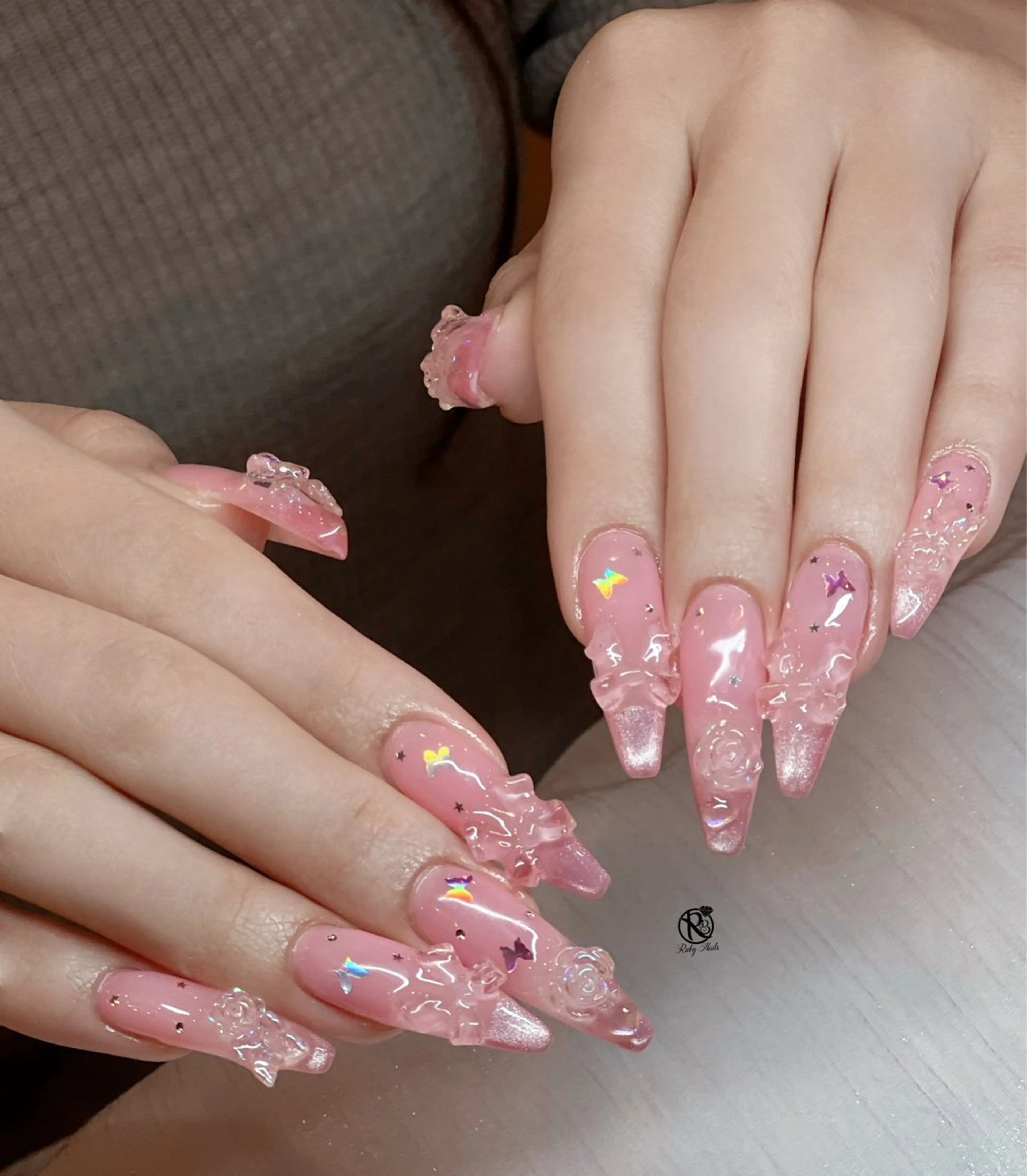 ネイル ボルドー ブラウン チークネイル ドット フットネイル ハンドネイル CHERRYネイルサロン所属・チェリネイルサロン 霞ヶ関のネイルデザイン