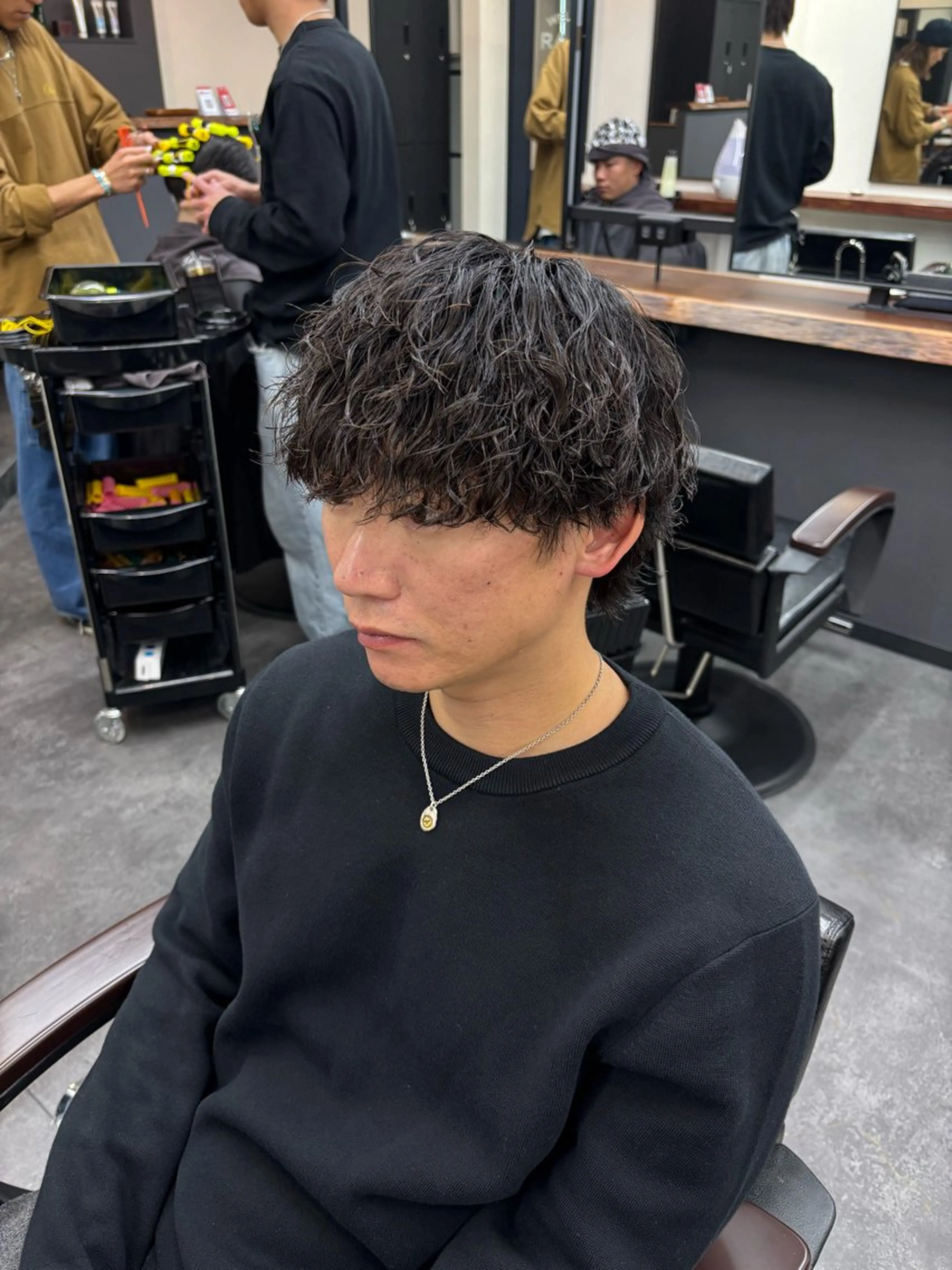 パーマ メンズ カット パーマ スパイキーパーマ 柏NO1 藤本葉のヘアスタイル