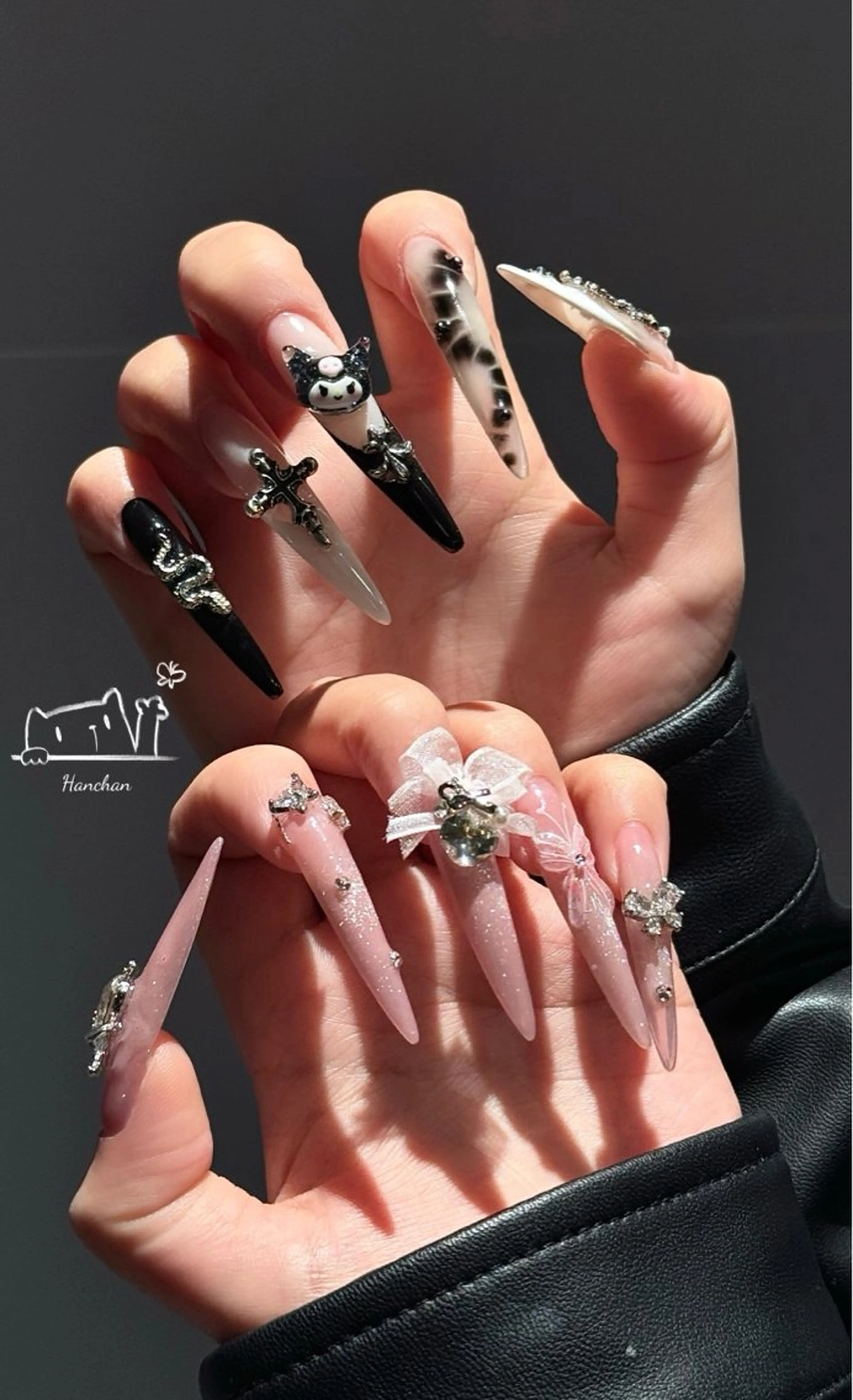 ロング 韓国風ヘア ハンドネイル Aila Nail ShinOkuboのネイルデザイン