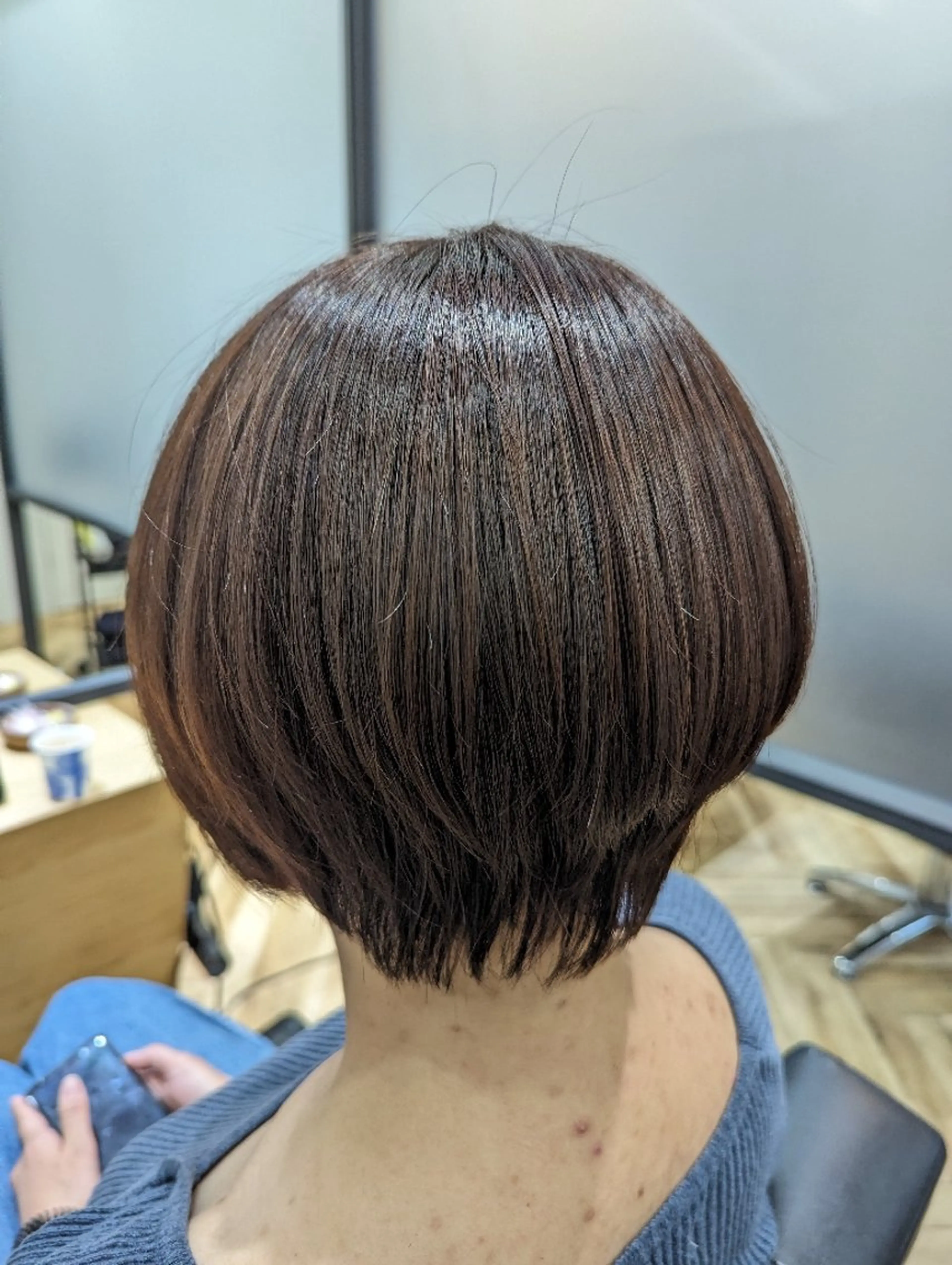ショート くせ毛 ヘアカラー トリートメント ✨METEO導入店✨ 髪質改善×縮毛矯正のヘアスタイル