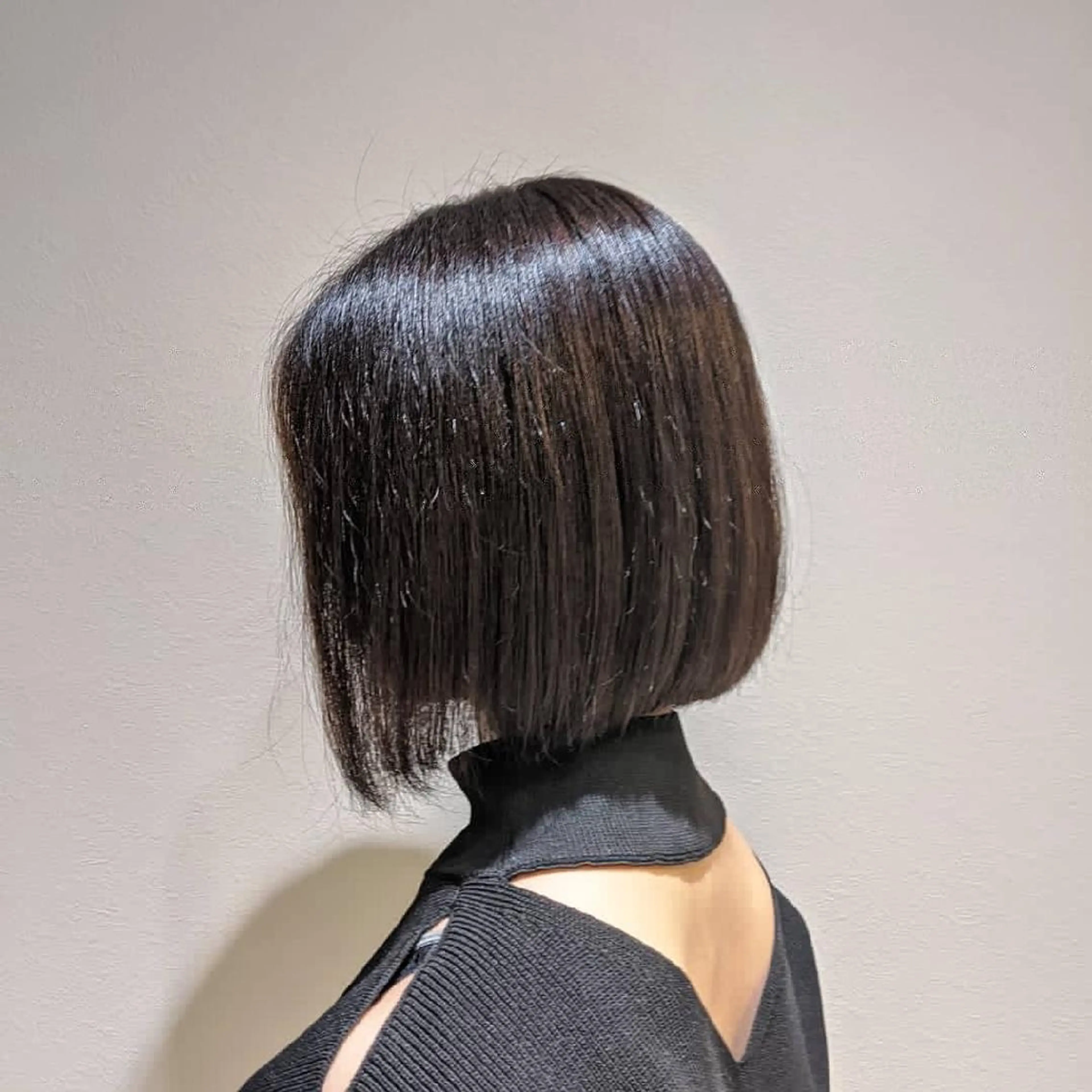 ショート ボブ 浜田りほ Luxbe 博多バスターミナルのヘアスタイル