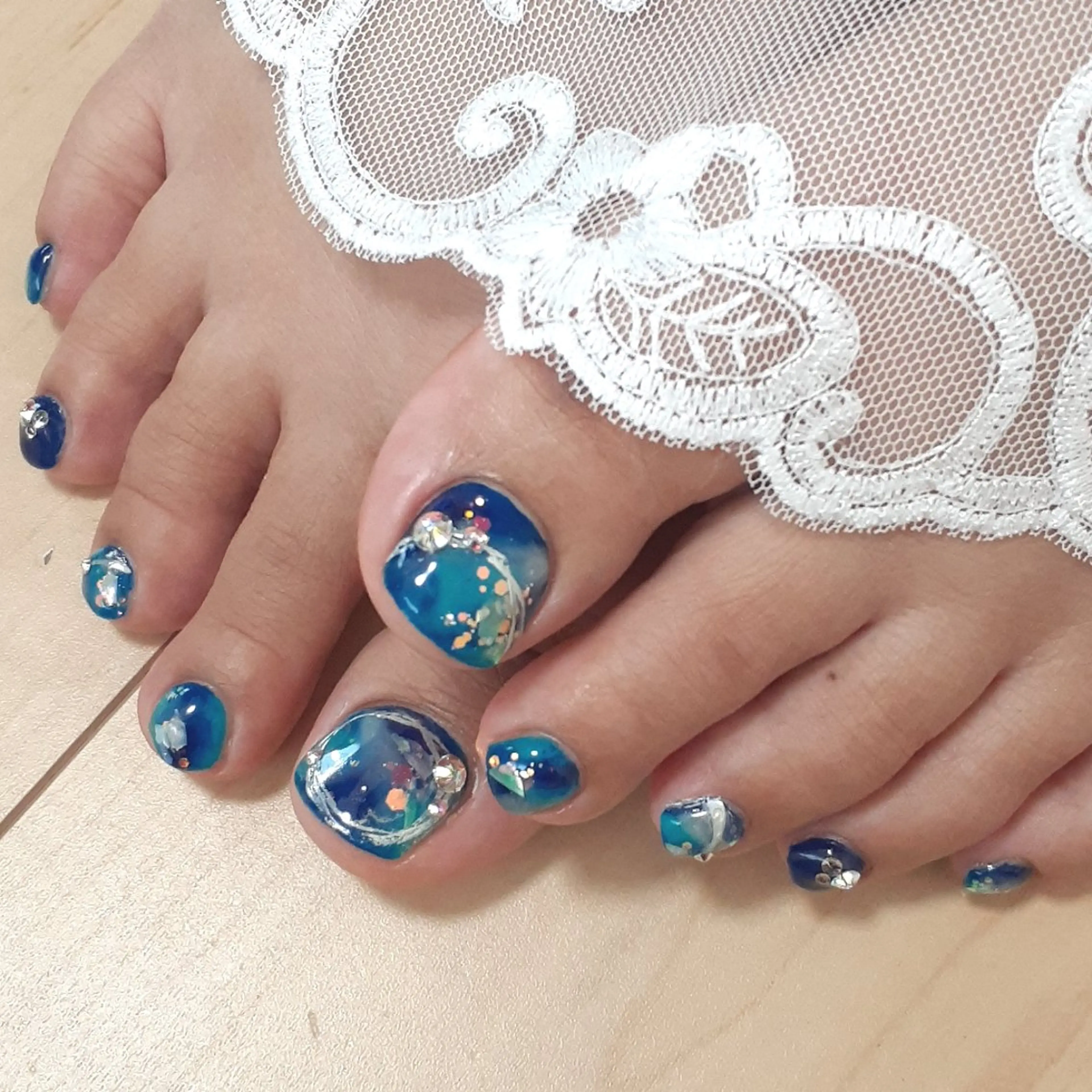 ネイル ブルー フットネイル フットネイル 池元 真由美のネイルデザイン