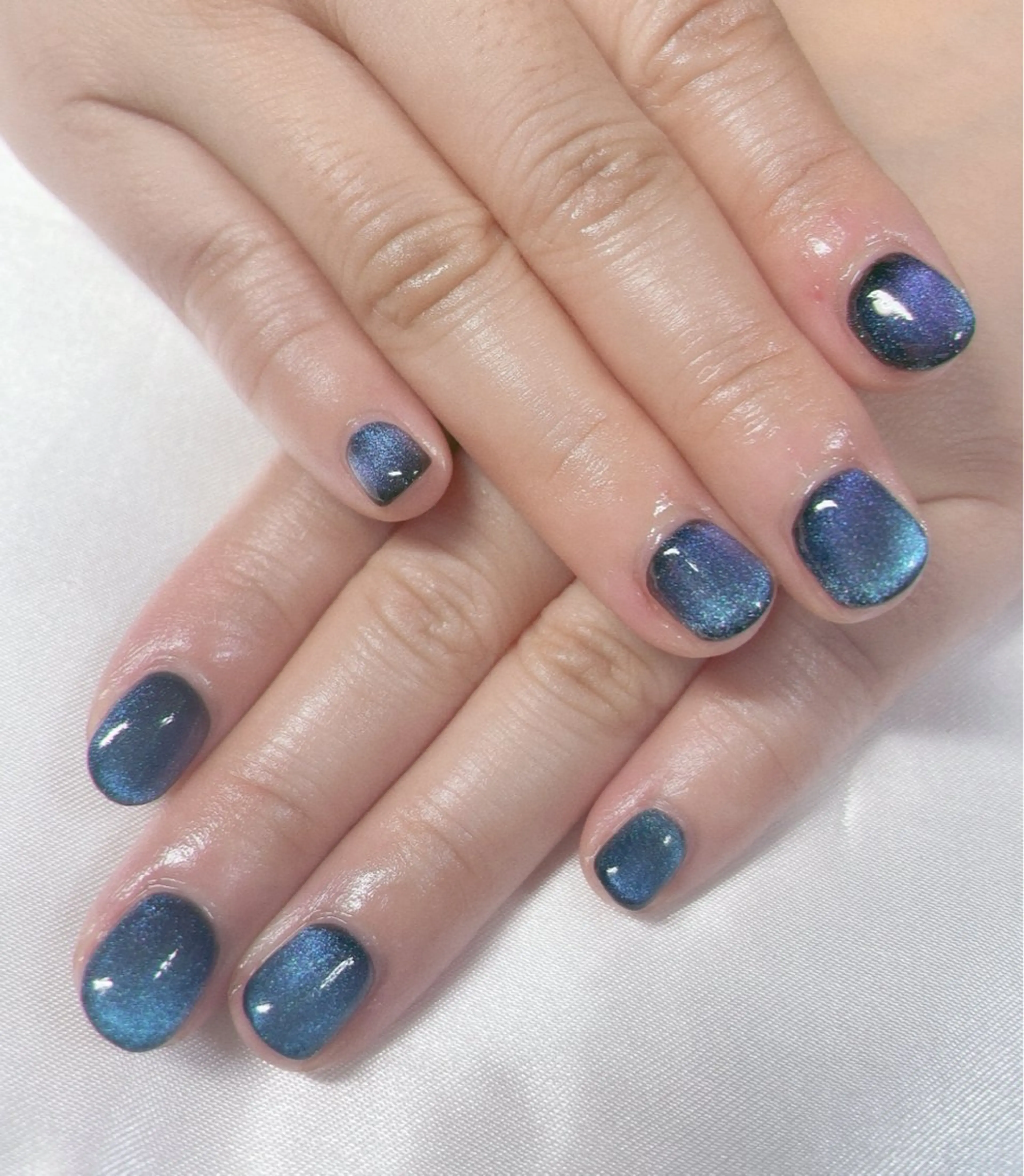 ネイル ブルー ジェルネイル マグネットネイル A/C roomのネイルデザイン