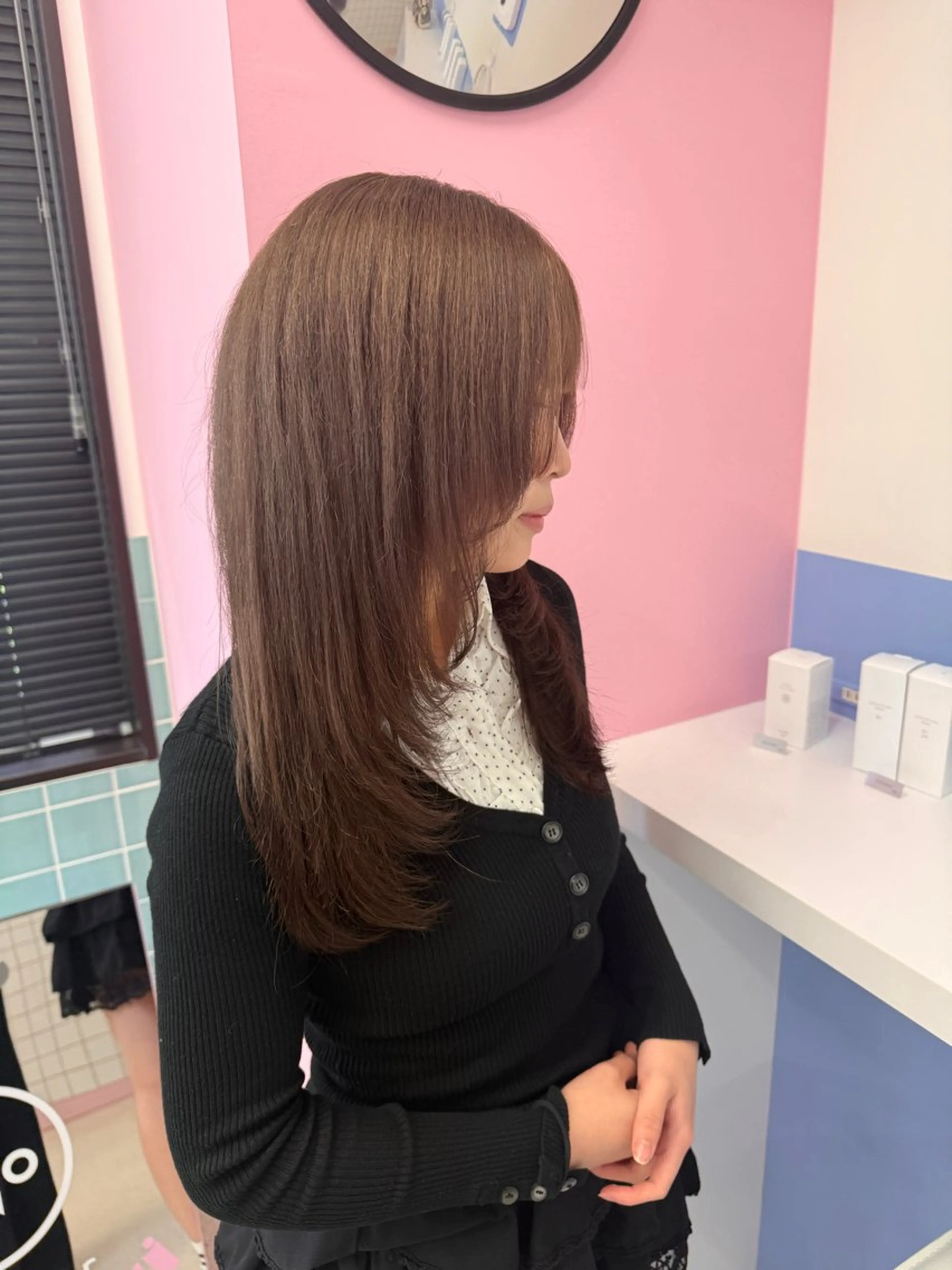 セミロング カット ヘアカラー 透明感 艶カラー/ Anna ʚ🎀ɞのヘアスタイル