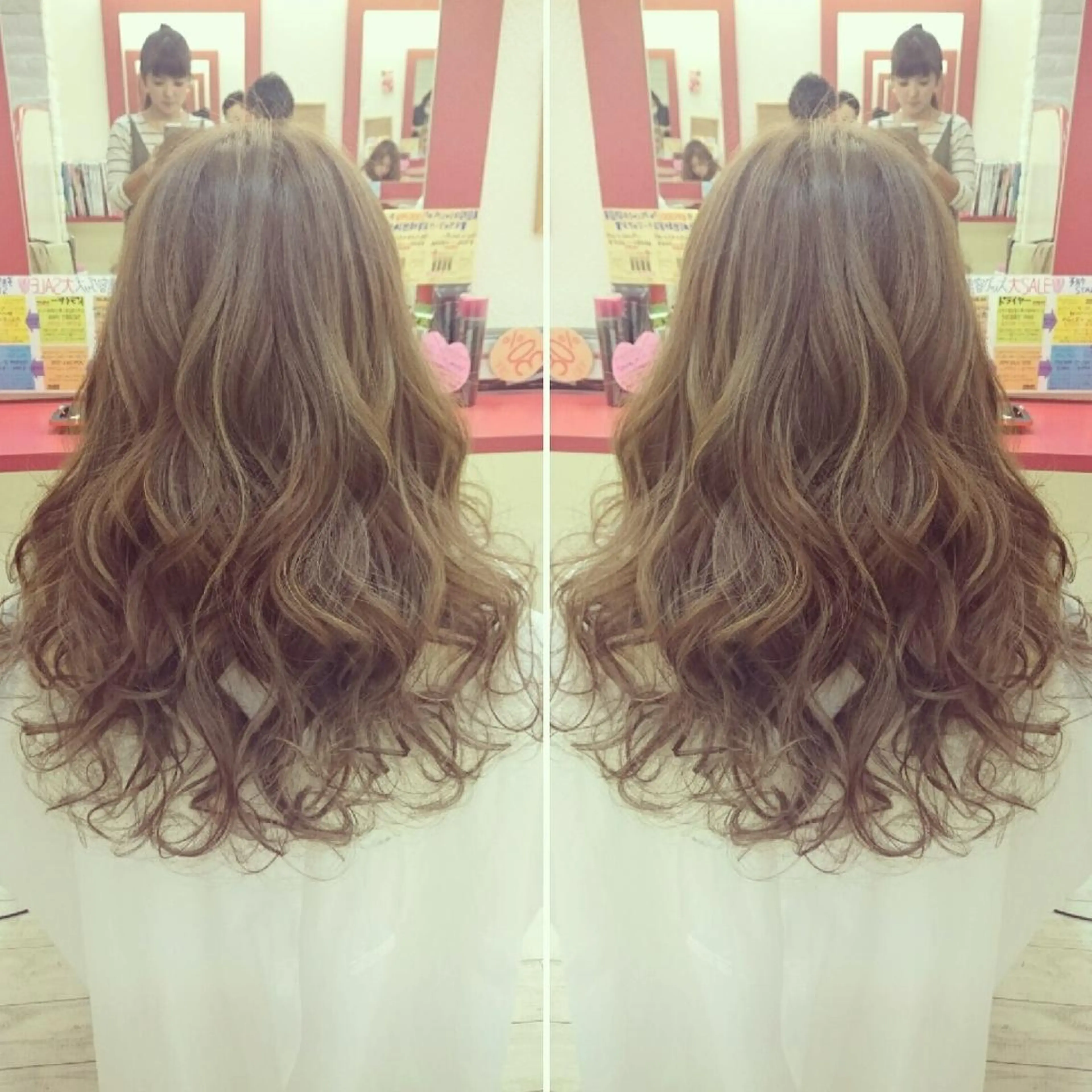 セミロング カラー ブリーチ グレージュ オーガニックカラー Le Lien カジのヘアスタイル