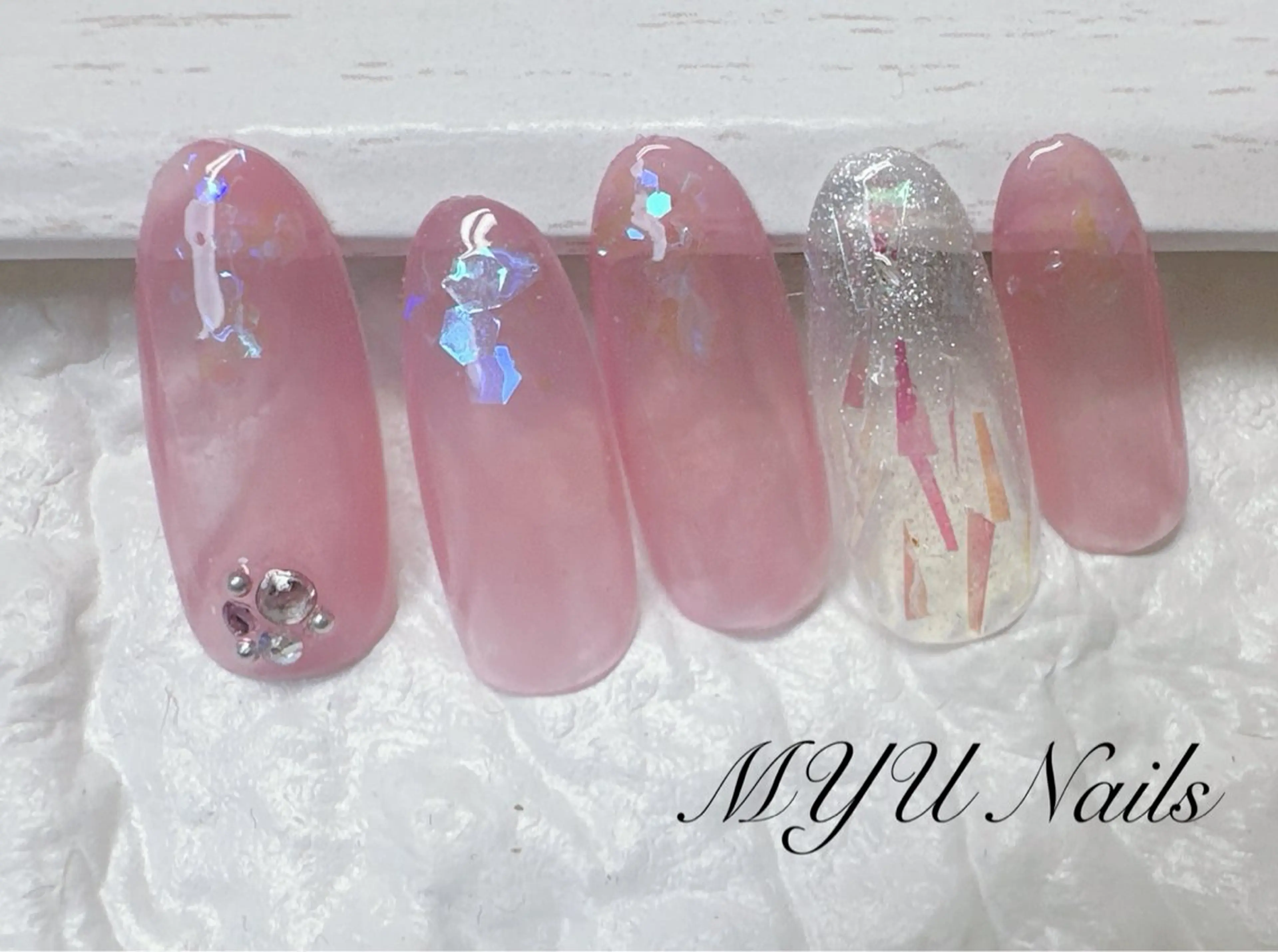 ネイル ジェルネイル 持ち込み ニュアンスネイル ワンカラーネイル パラジェル ハンドネイル ニュアンスネイル🌈 MYU Nailsのネイルデザイン