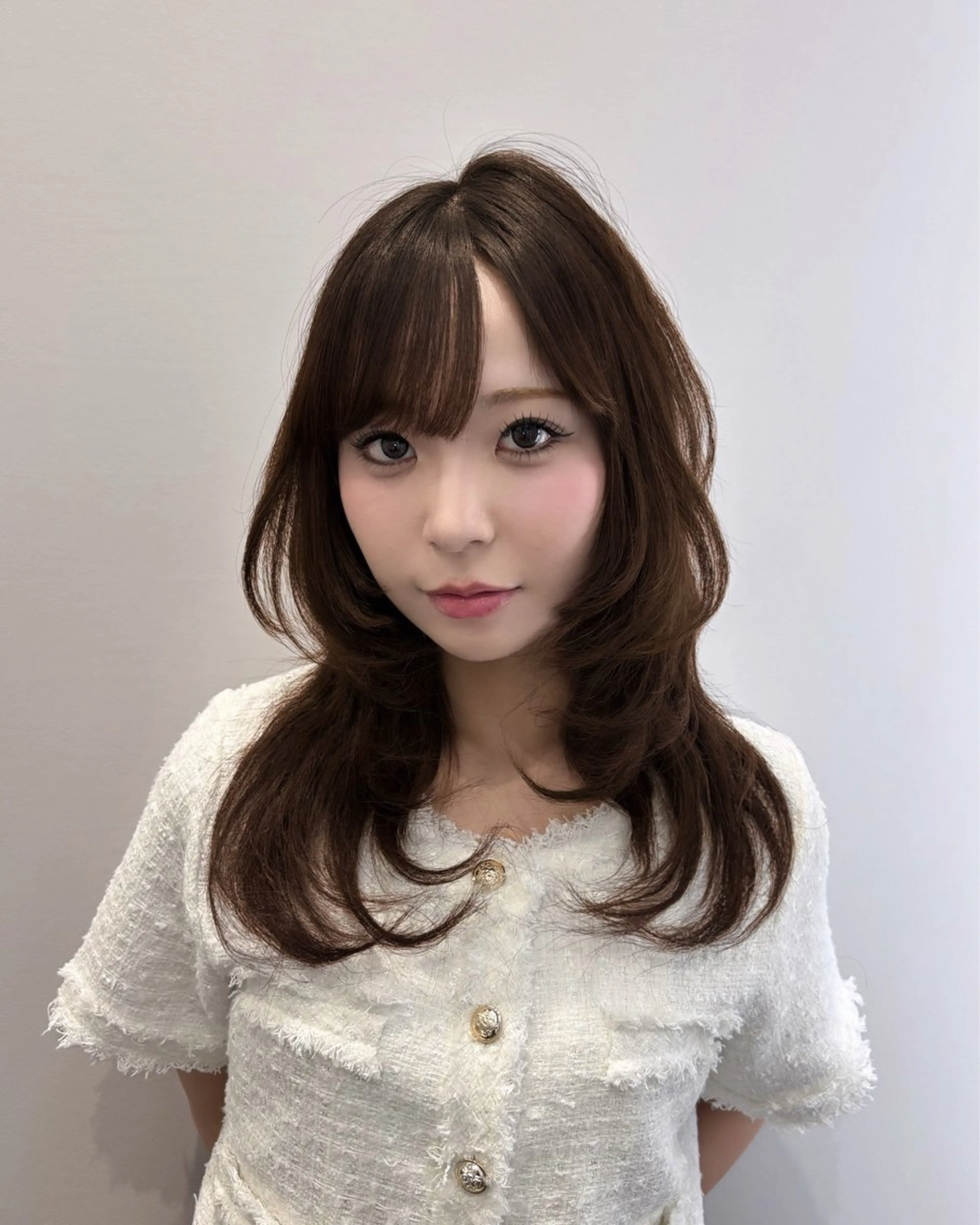 セミロング ヘアカラー 艶カラー/レイヤー️ miku♡のヘアスタイル