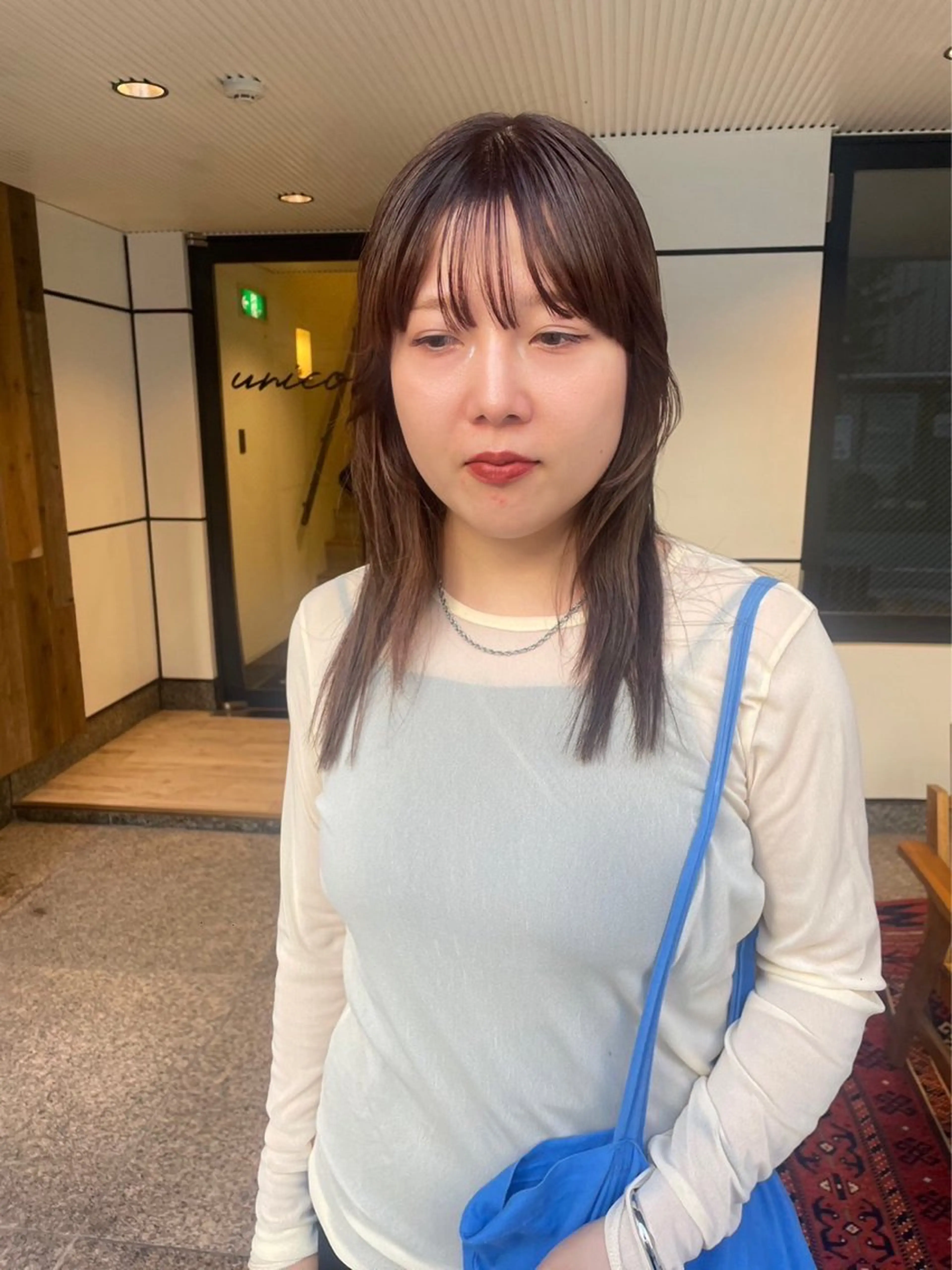 ロング カラー ブラウンカラー オレンジ オレンジブラウン 渋谷 留菜のヘアスタイル