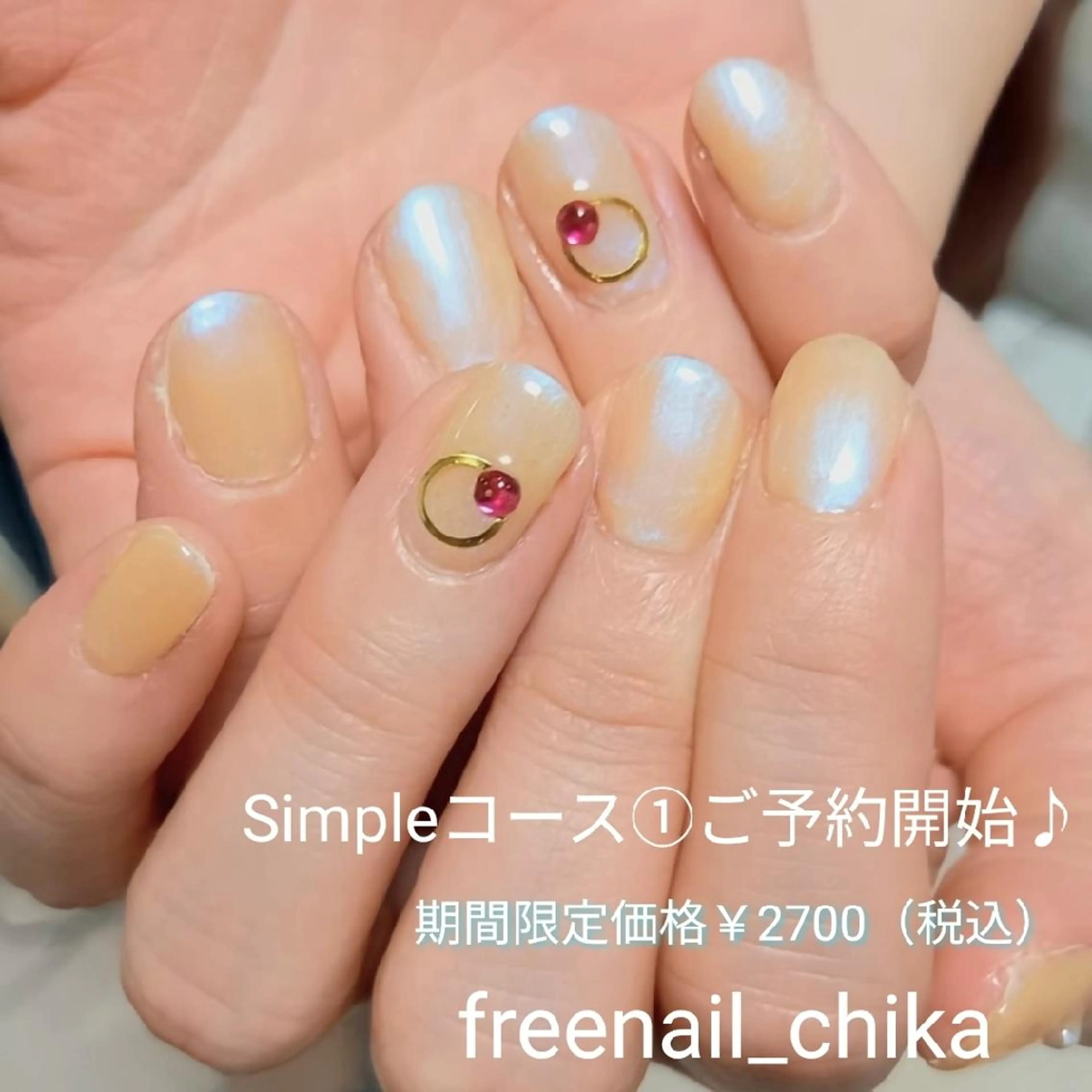 ネイル ジェルネイル ワンカラーネイル シンプルネイル free nail フリーネイルのネイルデザイン