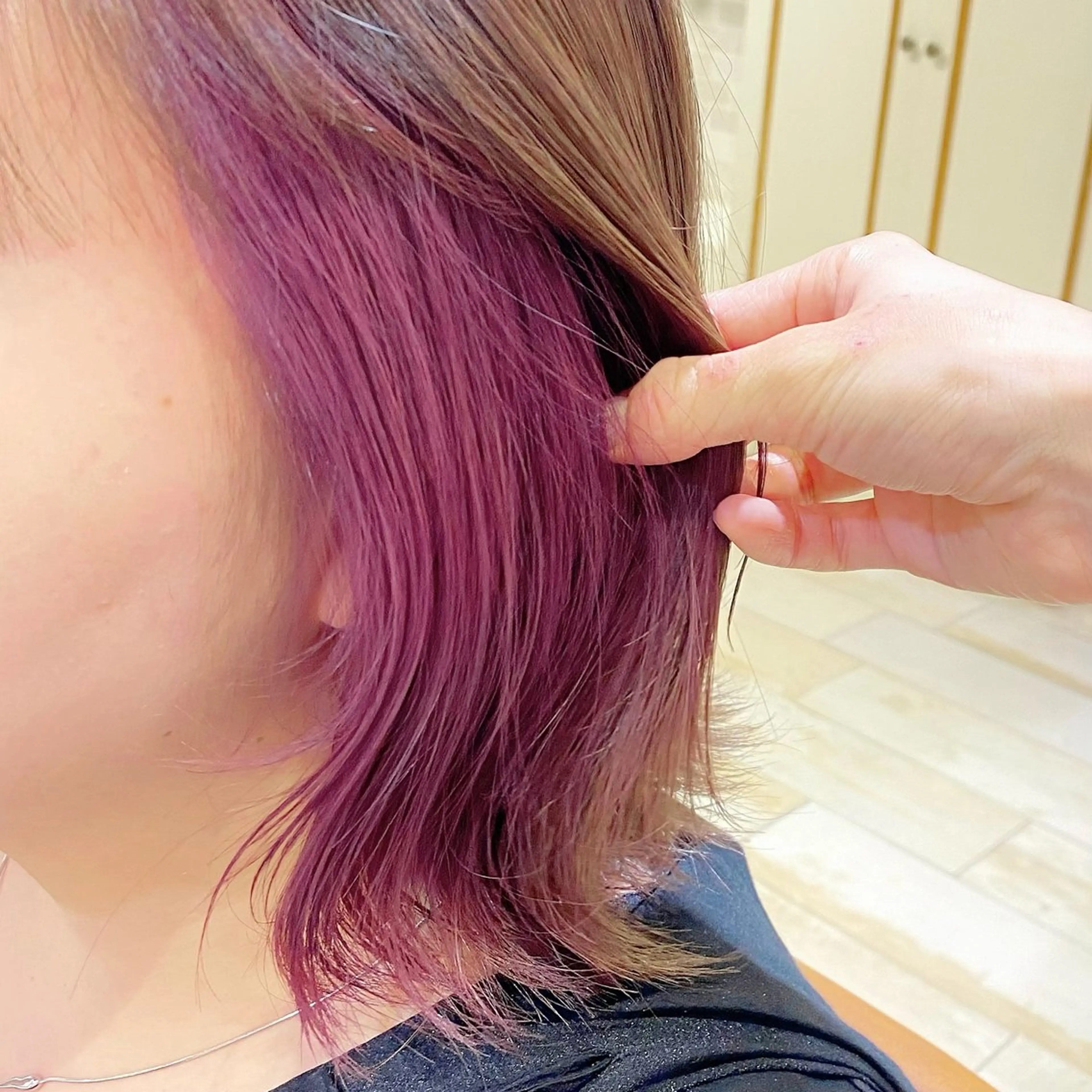 ショート パープルカラー ヘアカラー 🌸小島友梨香🌸 ブリーチカラーのヘアスタイル