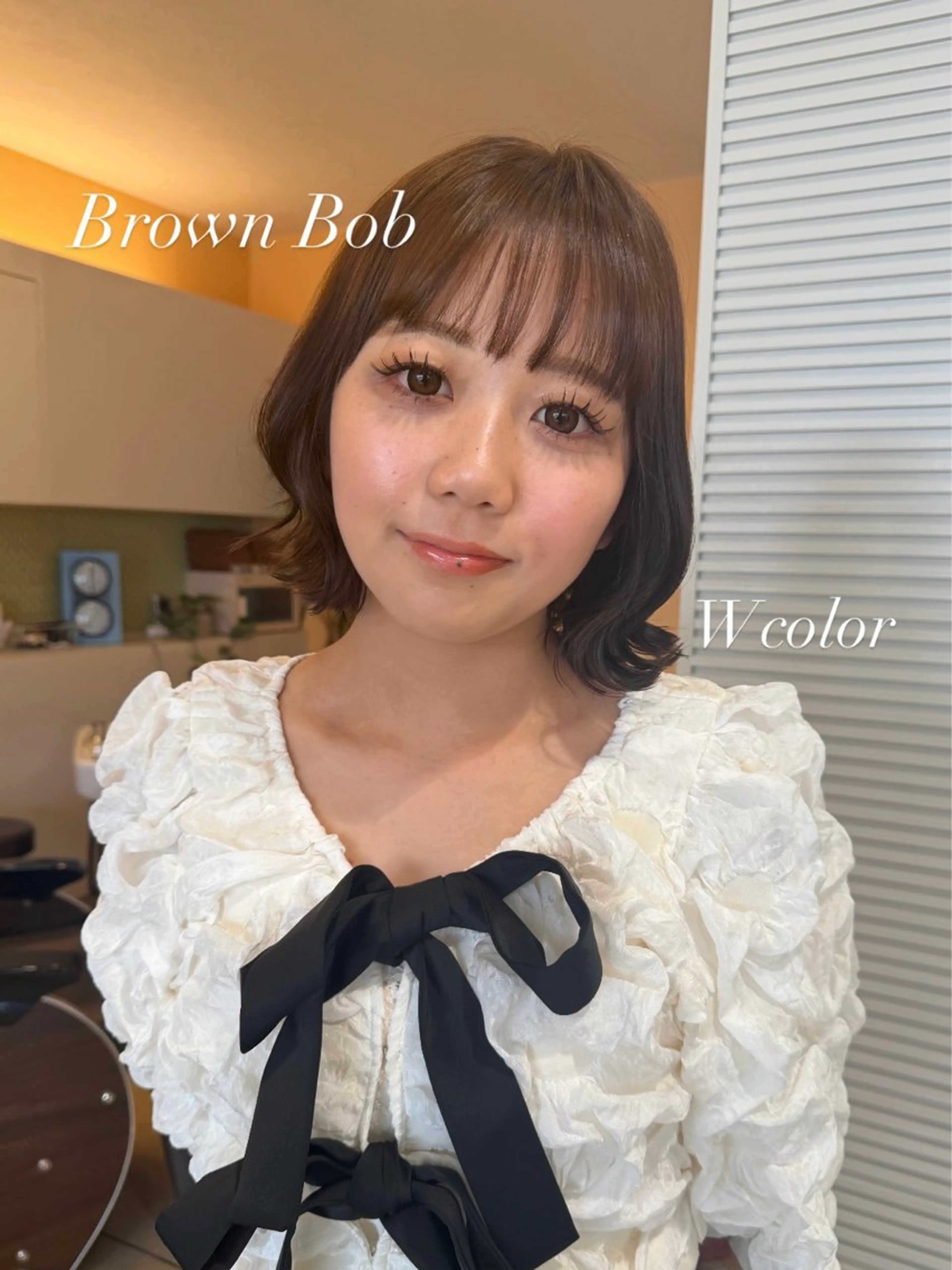 ショート カラー ヘアアレンジ ブラウンカラー ダブルカラー ボブ カット ヘアカラー トリートメント ほのか/レイヤー/ 透明感/髪質改善☆*のヘアスタイル