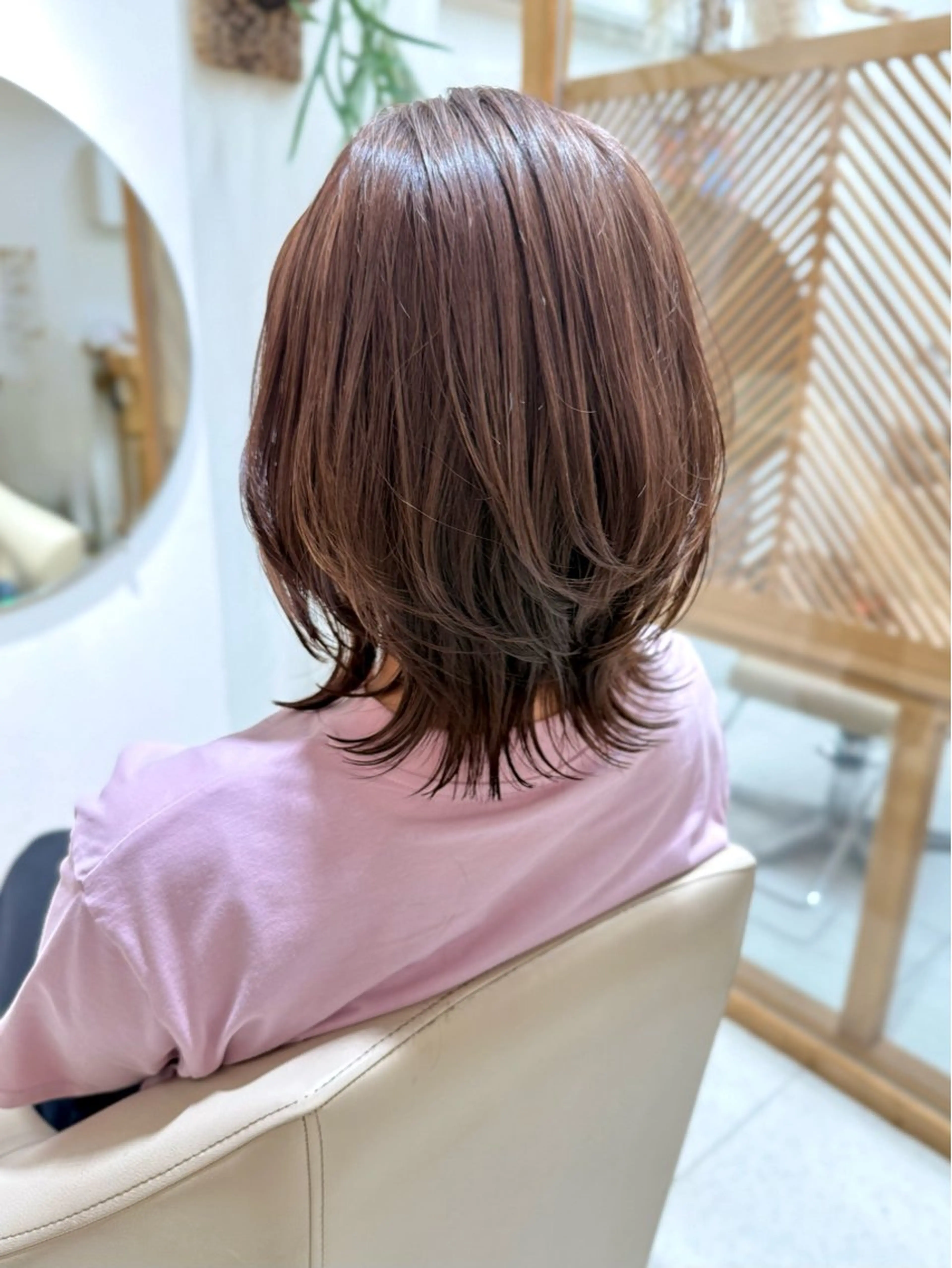ミディアム カラー カット ヘアカラー トリートメント 安永 涼のヘアスタイル