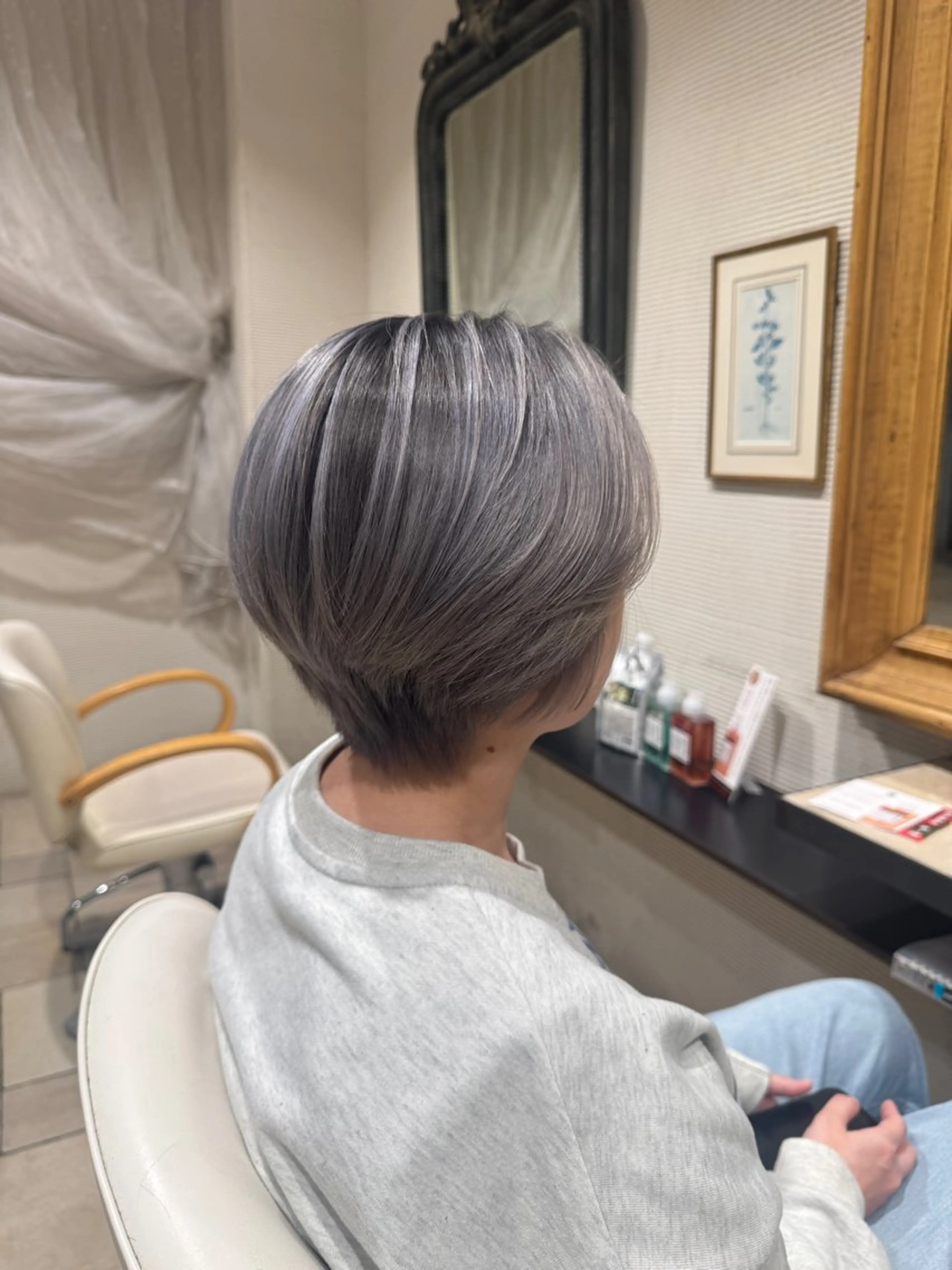 メンズセンターパート➕バレイヤージュの写真