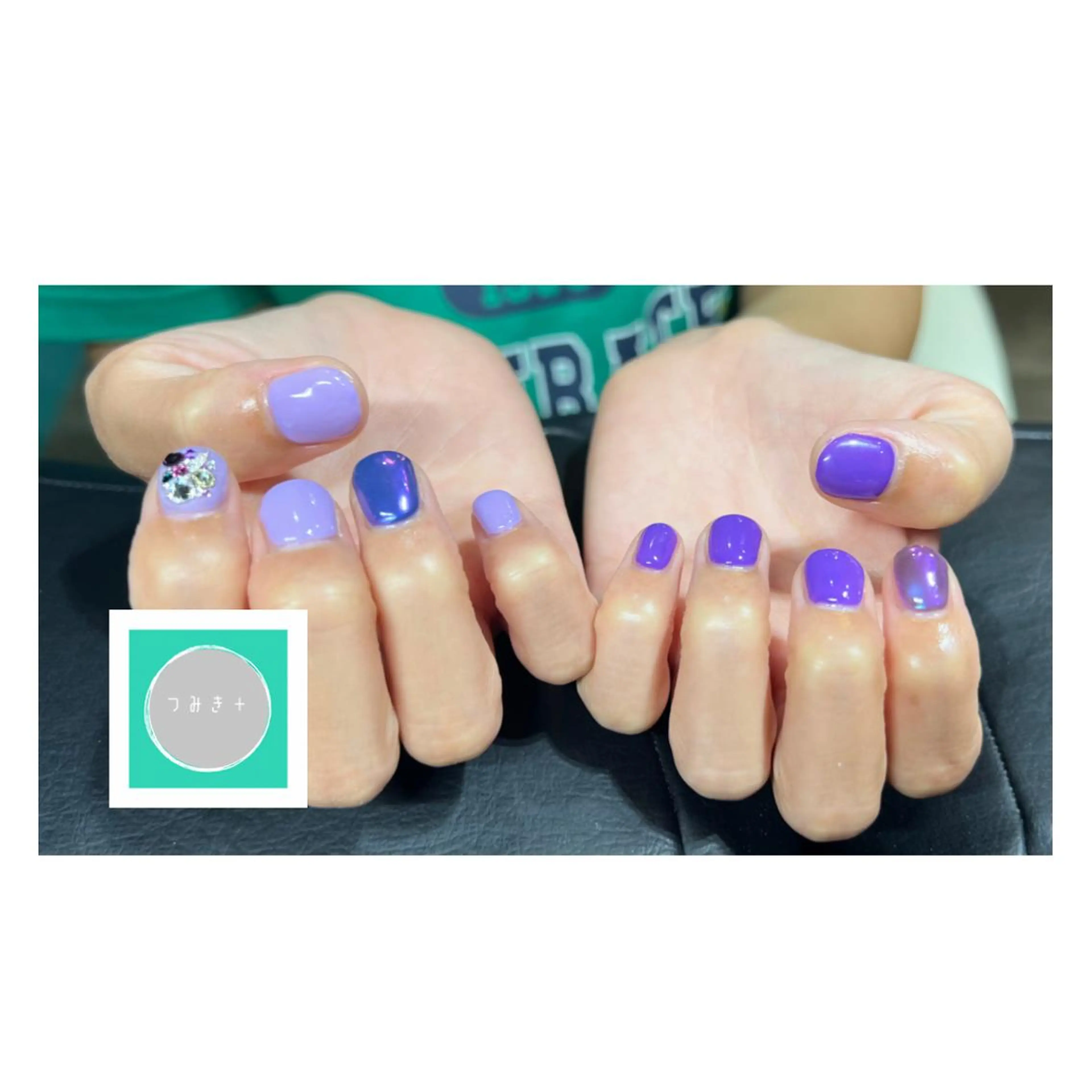 ネイル パープル ハンドネイル Gatto所属・Gatto(ガット) ヤマモトのネイルデザイン