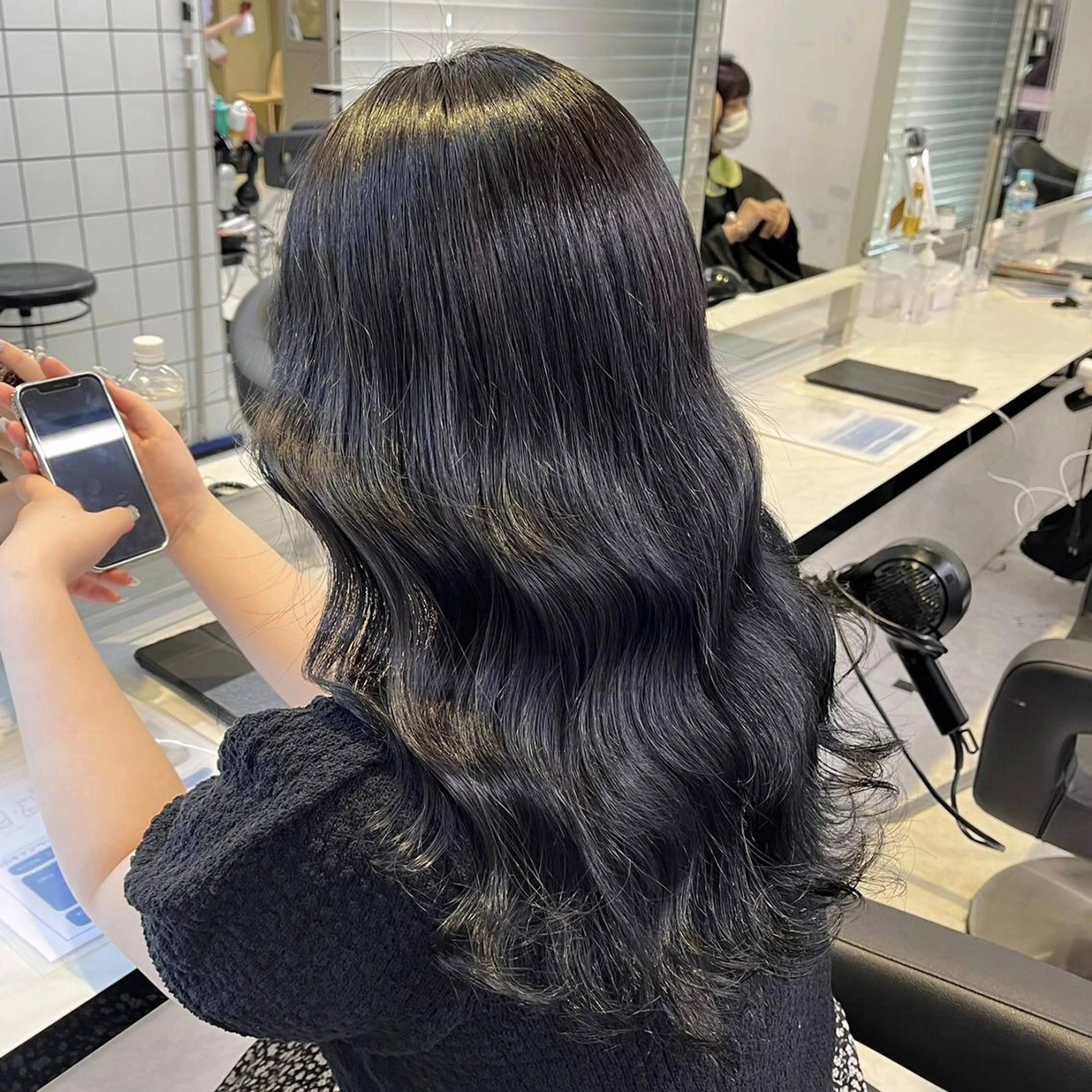 カラー セミロング ヘアカラー ♥️韓国ヘア レイヤー♥️ゆりのヘアスタイル