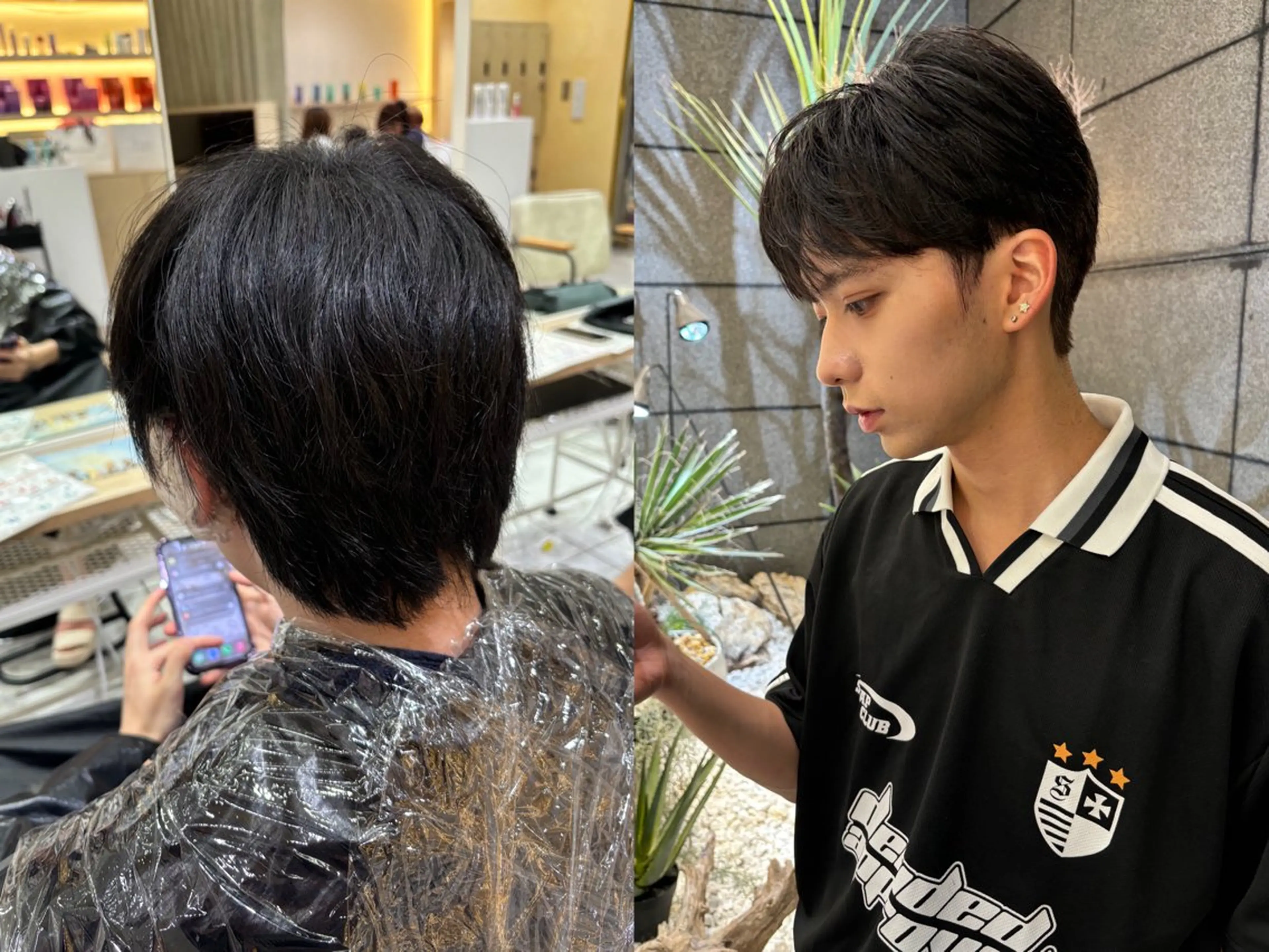 メンズカット+ダウンパーマ 🇰🇷襟足を綺麗に見せる上品な韓国風スタイルの写真