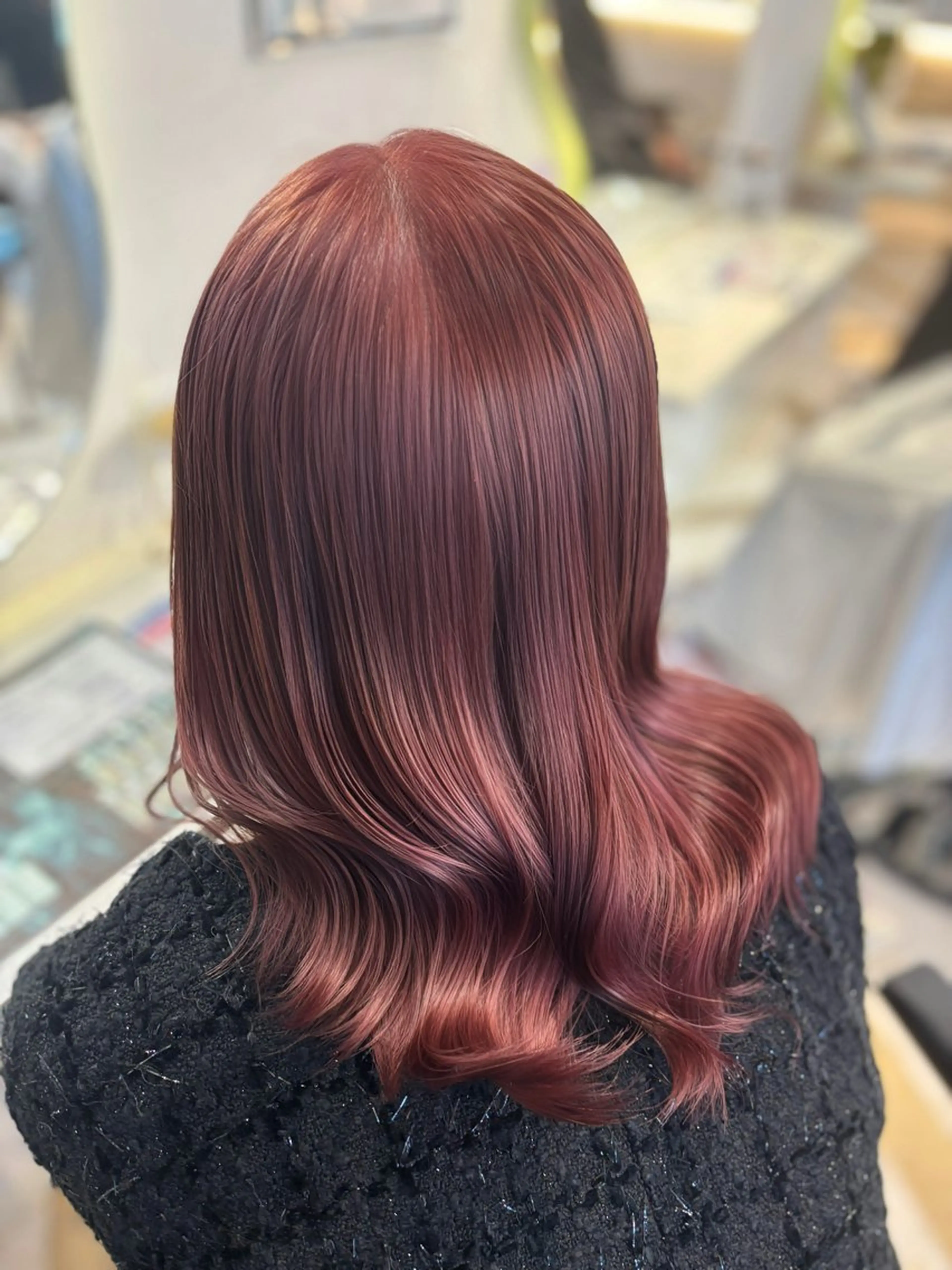セミロング カラー ブリーチ ダブルカラー 縮毛矯正 酸性ストレート ヘアカラー トリートメント 🖤みらい🖤 カットモデル様募集中のヘアスタイル