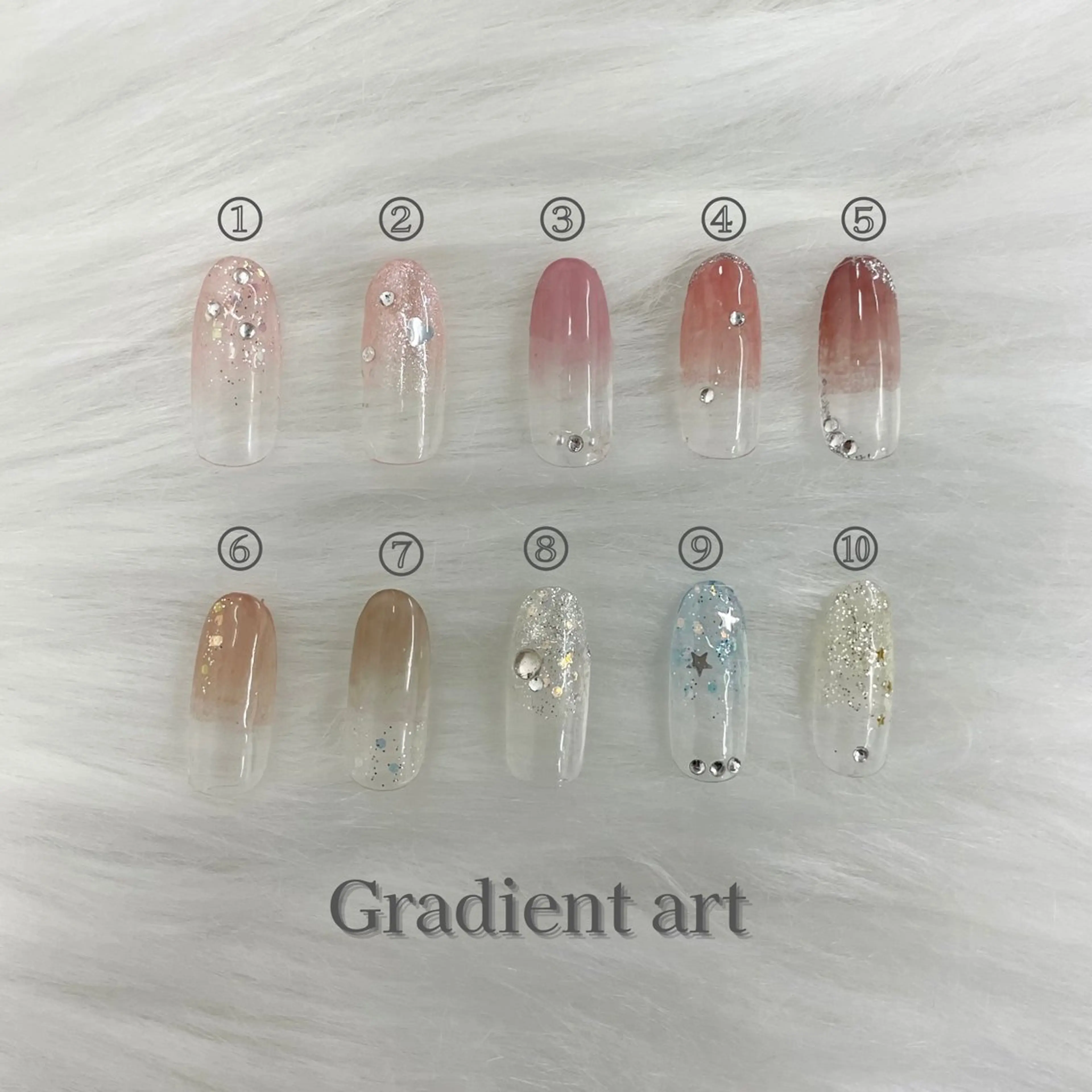 【オフなし】グラデーション+写真アート2本付 0円の写真