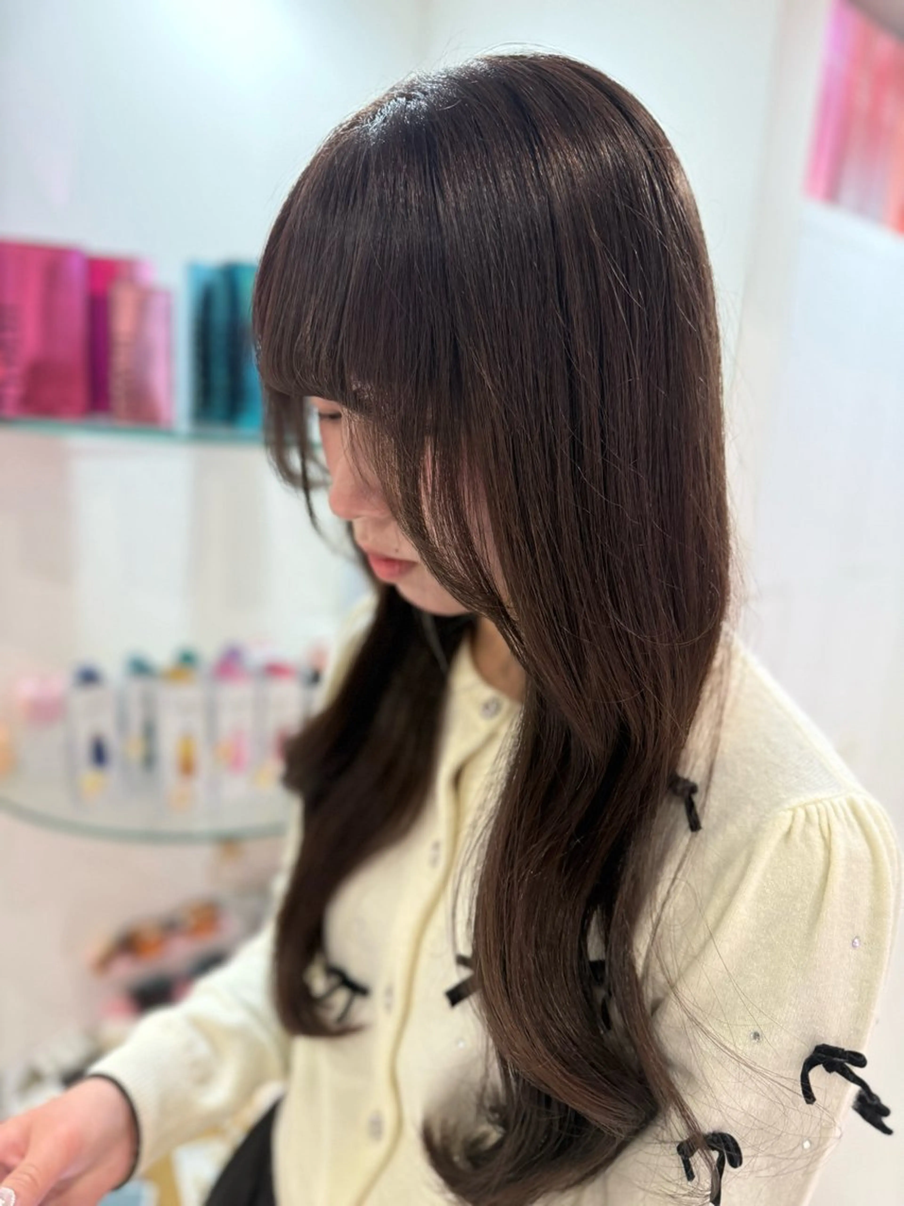 ロング レイヤーカット ローレイヤー カット ヘアカラー 🎀MONA あまね🎀のヘアスタイル