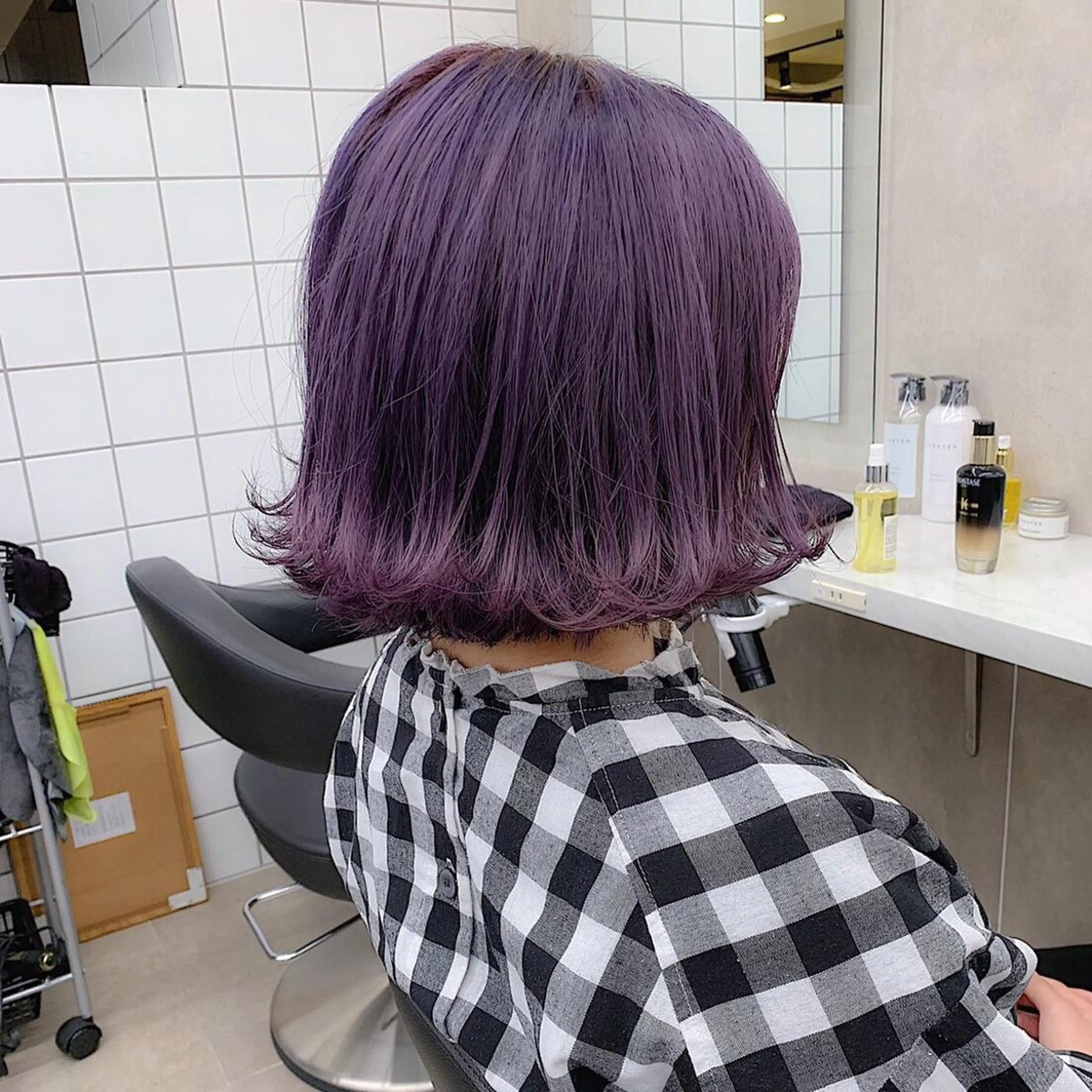 ミディアム カラー ブリーチ ケアブリーチ ダブルカラー ハイトーンカラー パープルカラー 🤎カラー比率90% 🤍TAKAYAのヘアスタイル