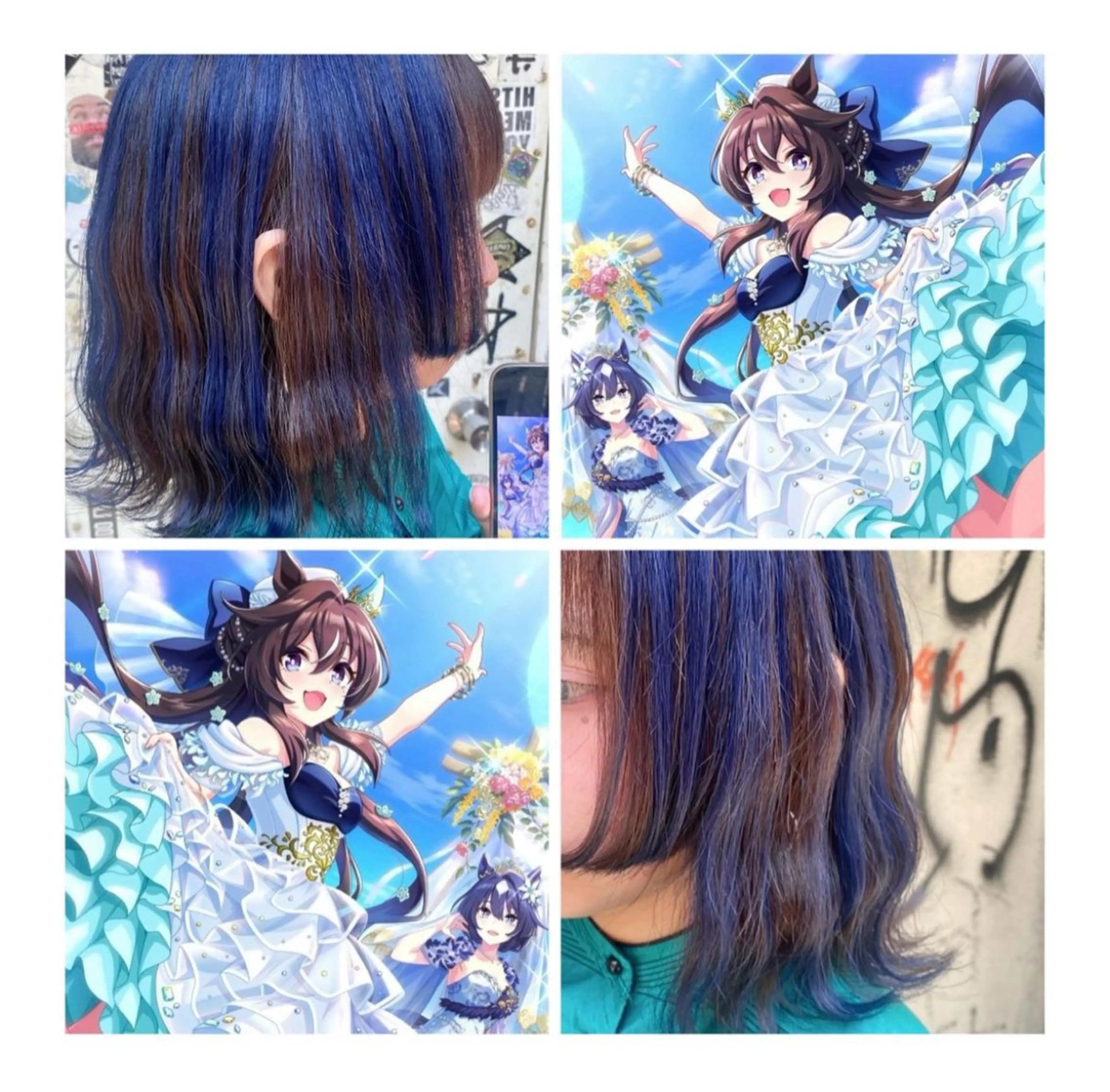 ミディアム カラー ネイビーカラー ヘアカラー GARU-ガル-所属・TSUNO🦖 派手髪/オタク美容師のヘアスタイル