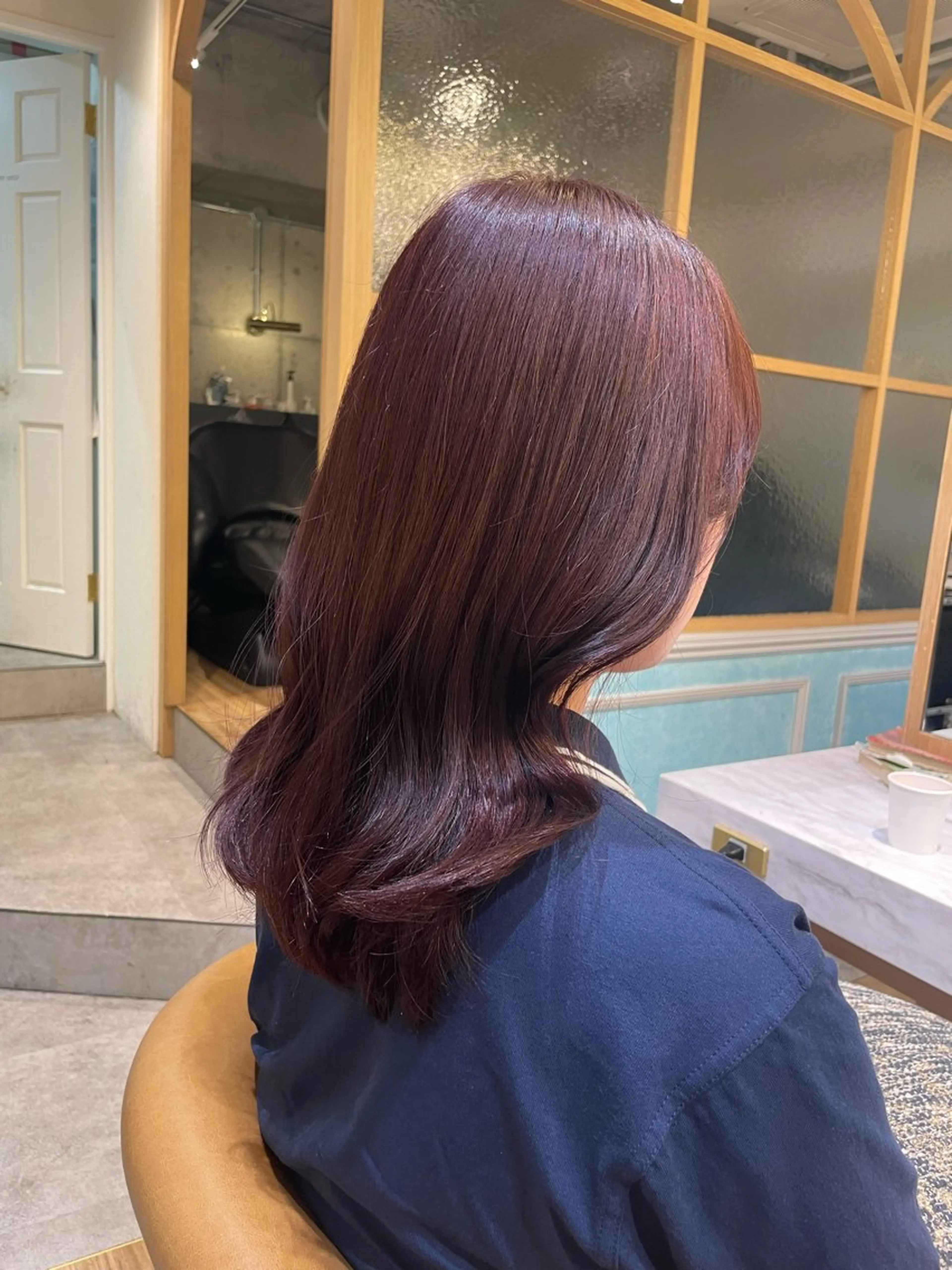 セミロング カラー 💛ショートボブ│ パーマ│愛華🌼のヘアスタイル