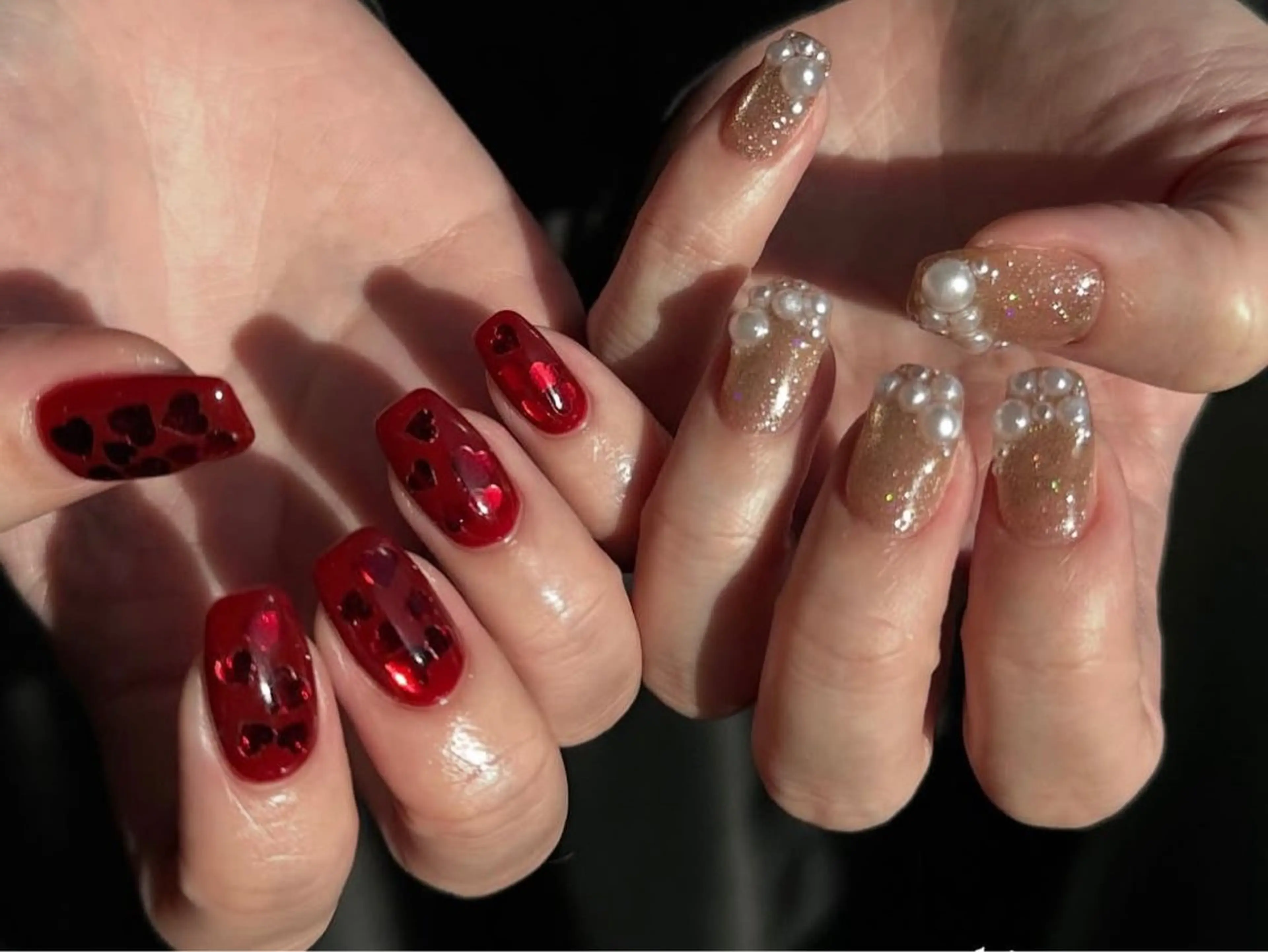 ネイル オーロラネイル 長さ出し フレンチネイル ジェルネイル ガラスフレンチ ハンドネイル Rela・S NAILのネイルデザイン