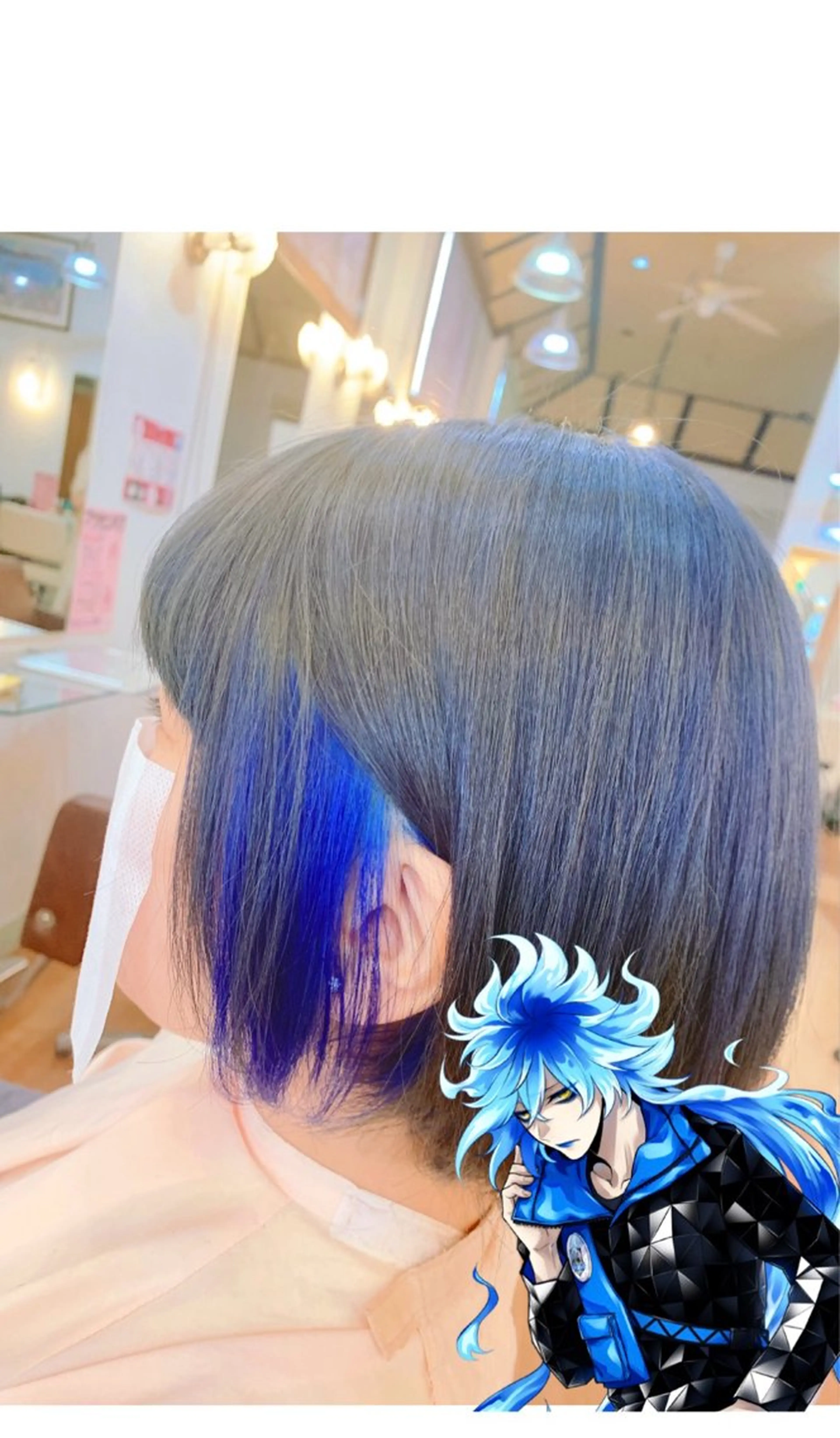 セミロング カラー ブルーカラー インナーカラー ボブ カット ヘアカラー トリートメント たに えりのヘアスタイル