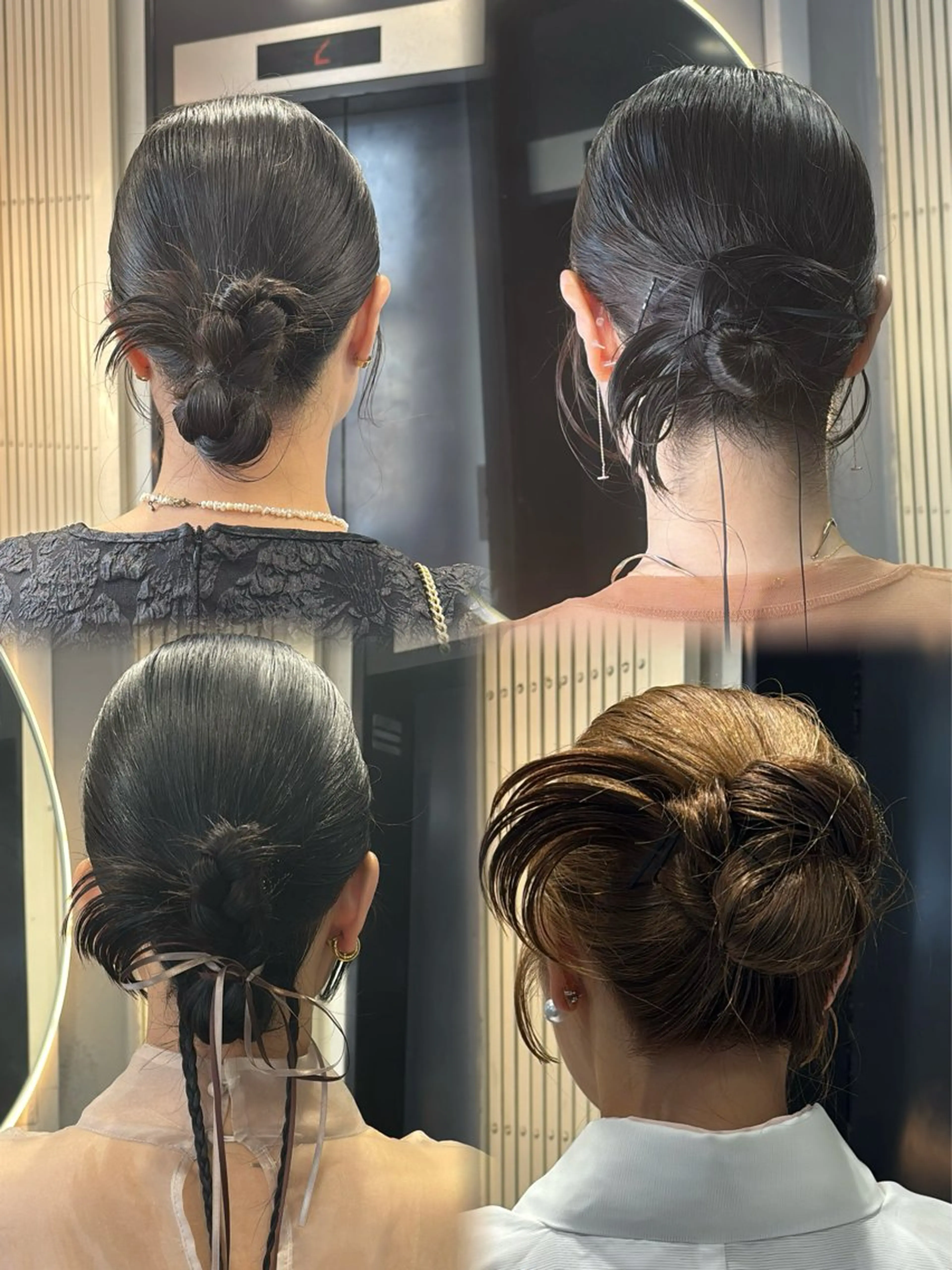 ヘアアレンジ ヘアセット 韓国ヘア/ブリーチ無 しWカラー/オリーブのヘアスタイル