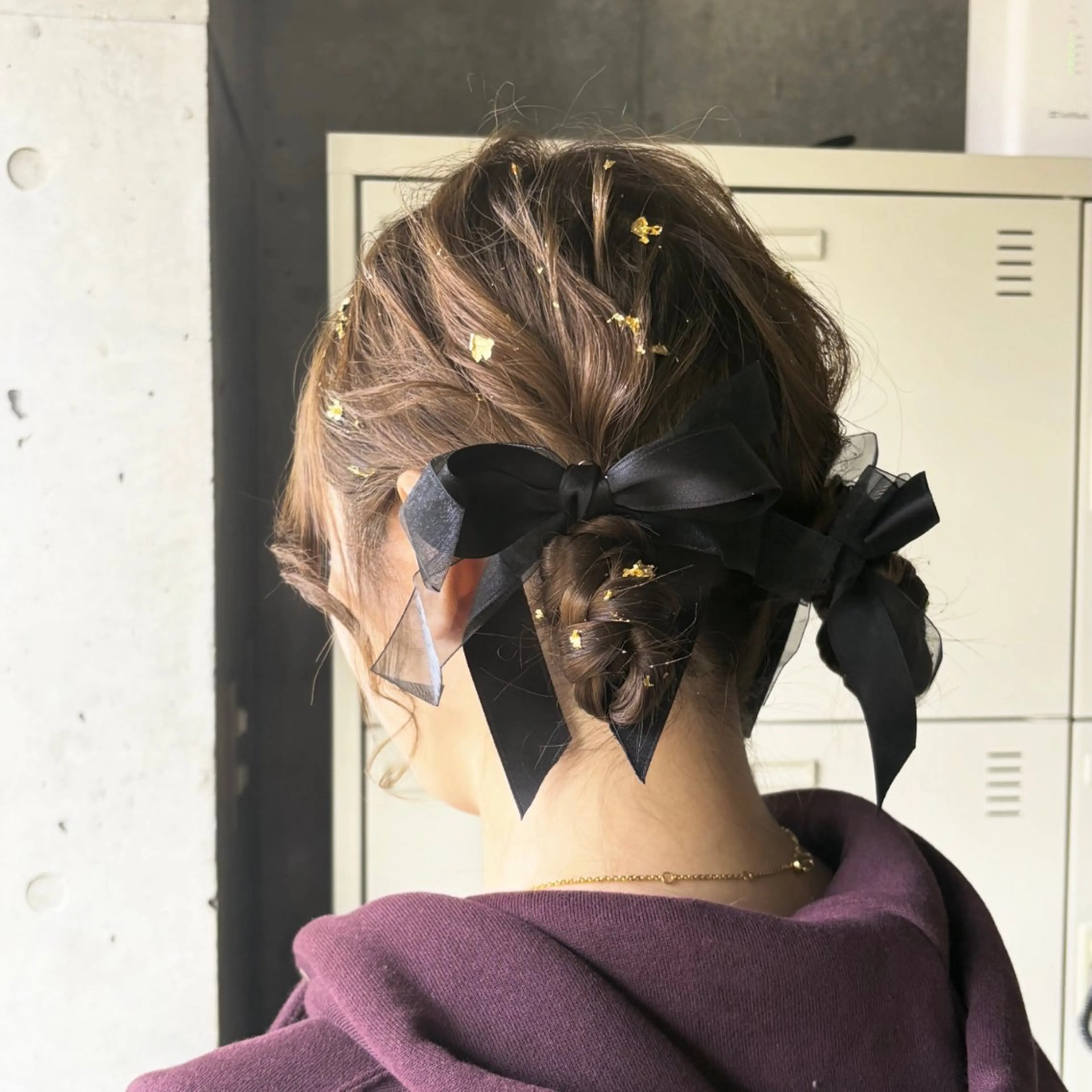 セミロング ヘアアレンジ ヘアセット うる艶/透明感カラー 🐇🤍もものヘアスタイル