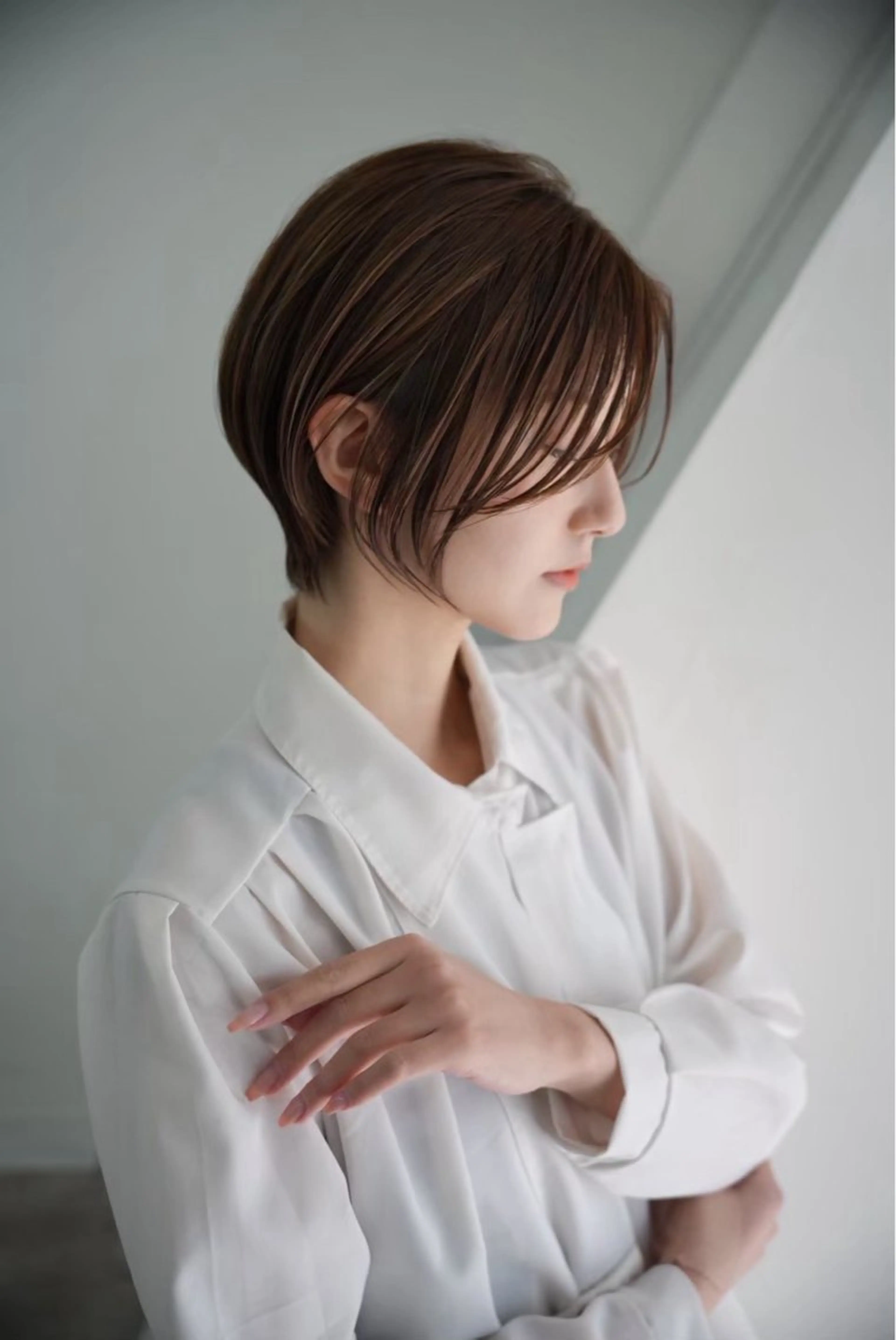 ショート 透明感カラー/伊藤 陸/soigneのヘアスタイル