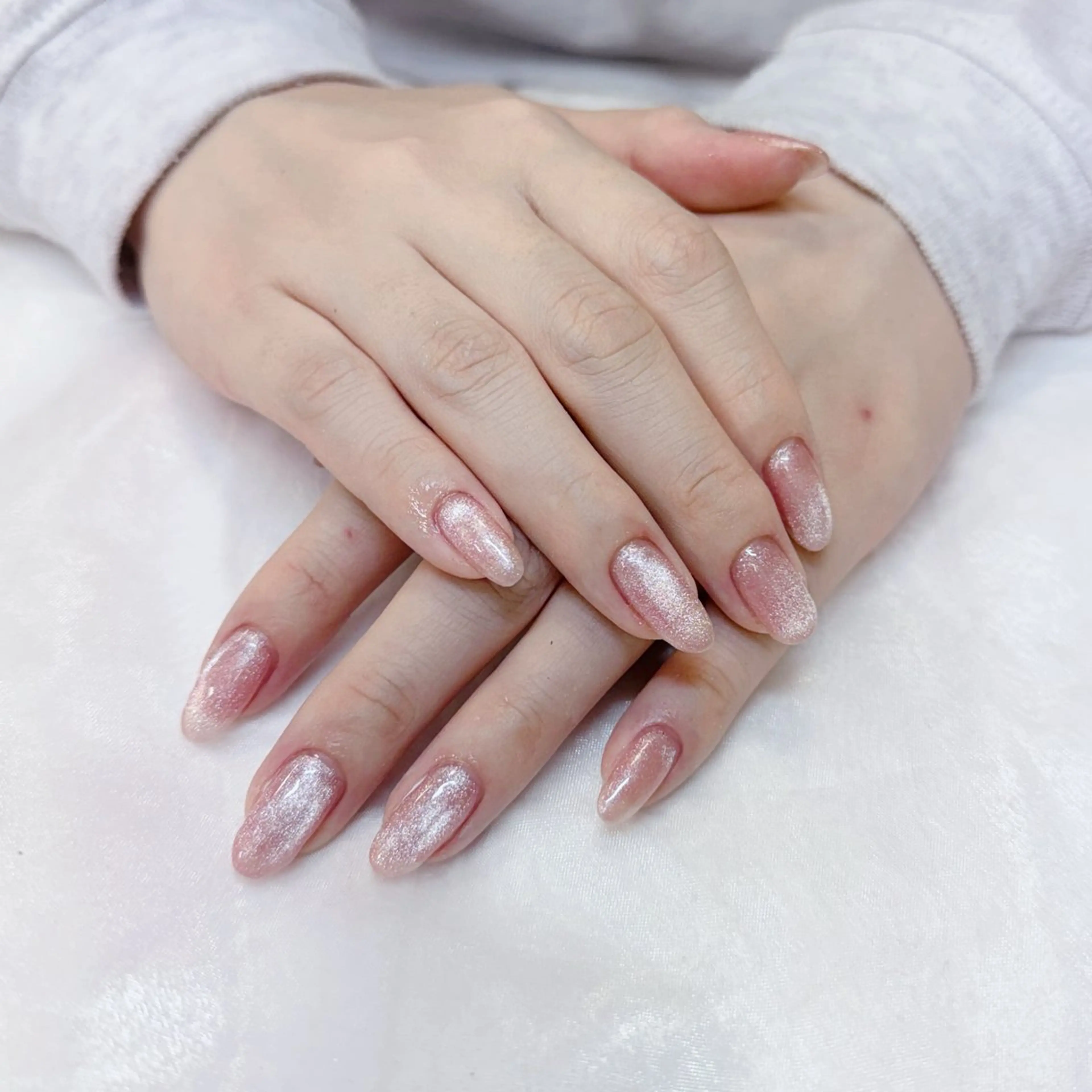 ネイル キラキラネイル マグネットネイル オフィスネイル ピンク maruyasu. yのネイルデザイン