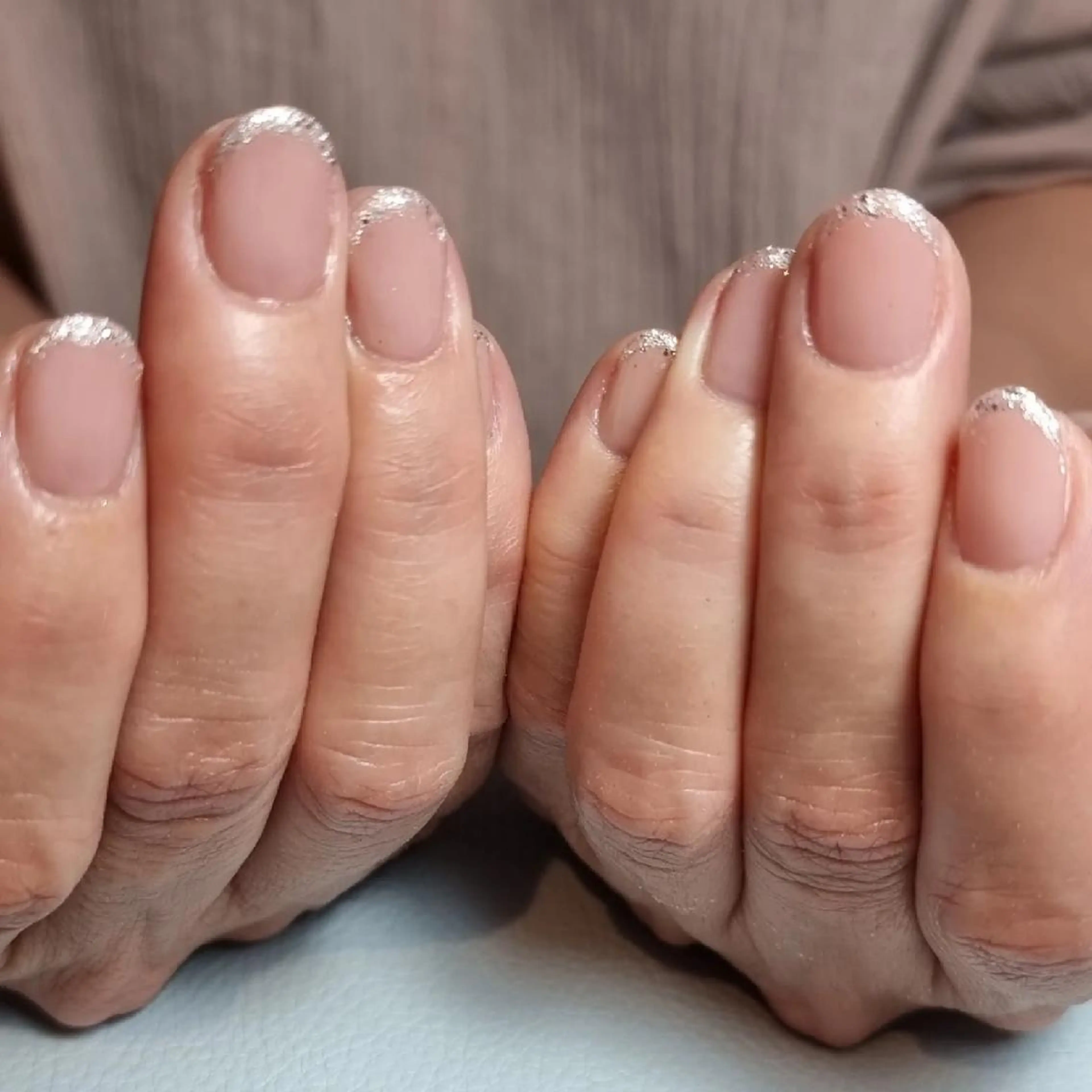 ネイル フレンチネイル ラメ(グリッター) Nailsalon Tsuki.のネイルデザイン