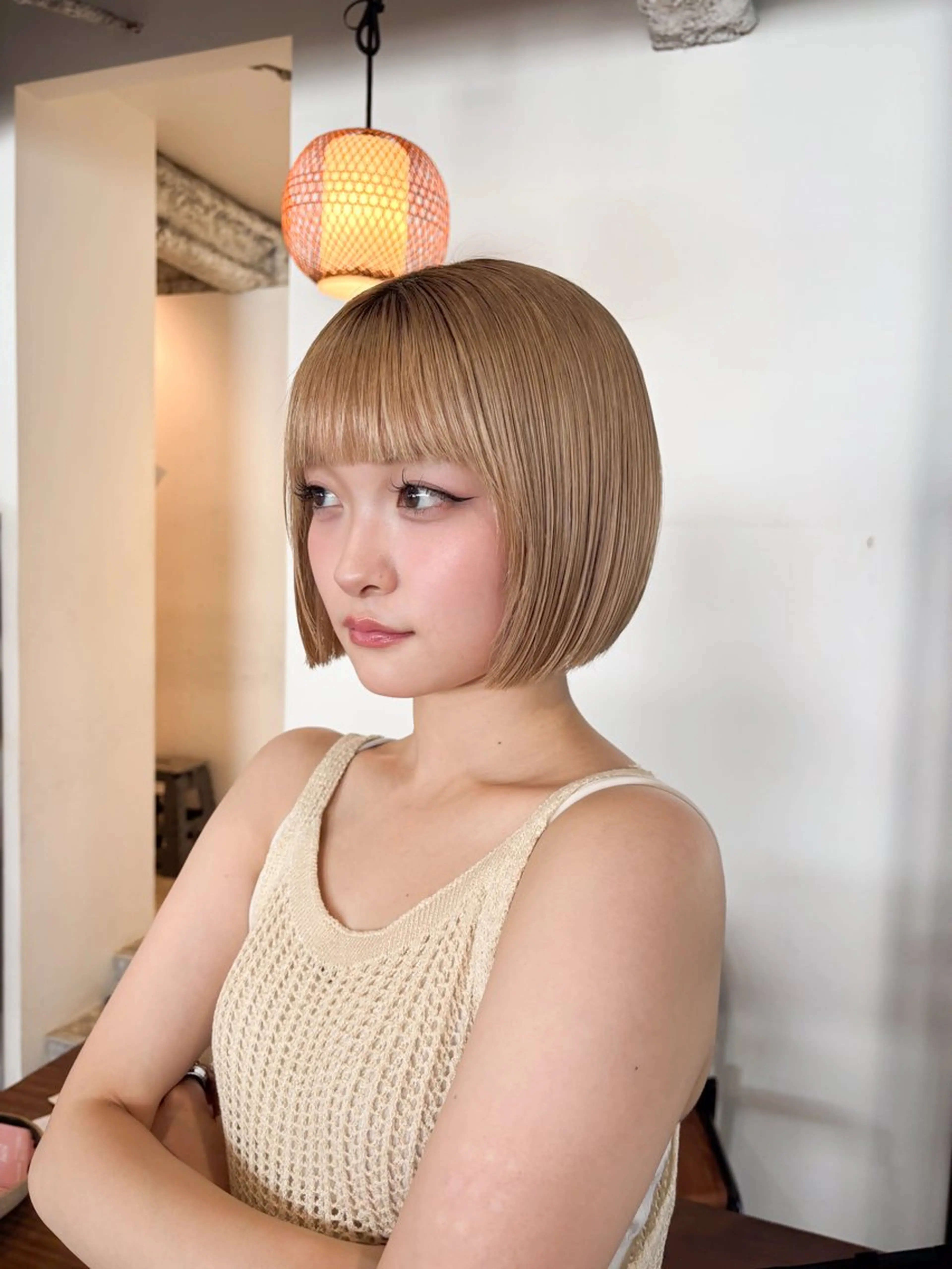 ショート カラー ベージュカラー ボブ Takuma Suzuki中目黒のヘアスタイル